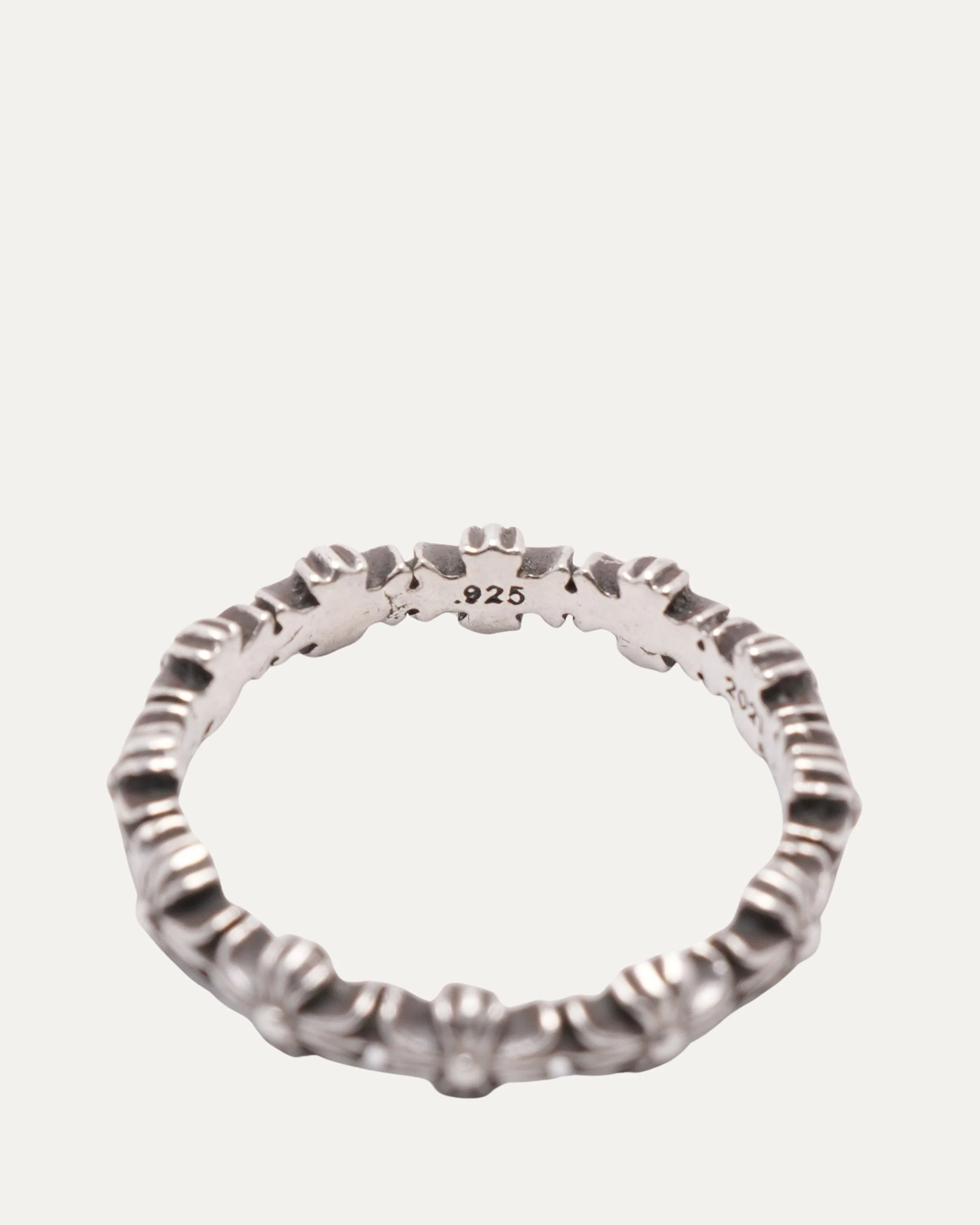 Tiny E Plus Cross Band Ring - Image 2