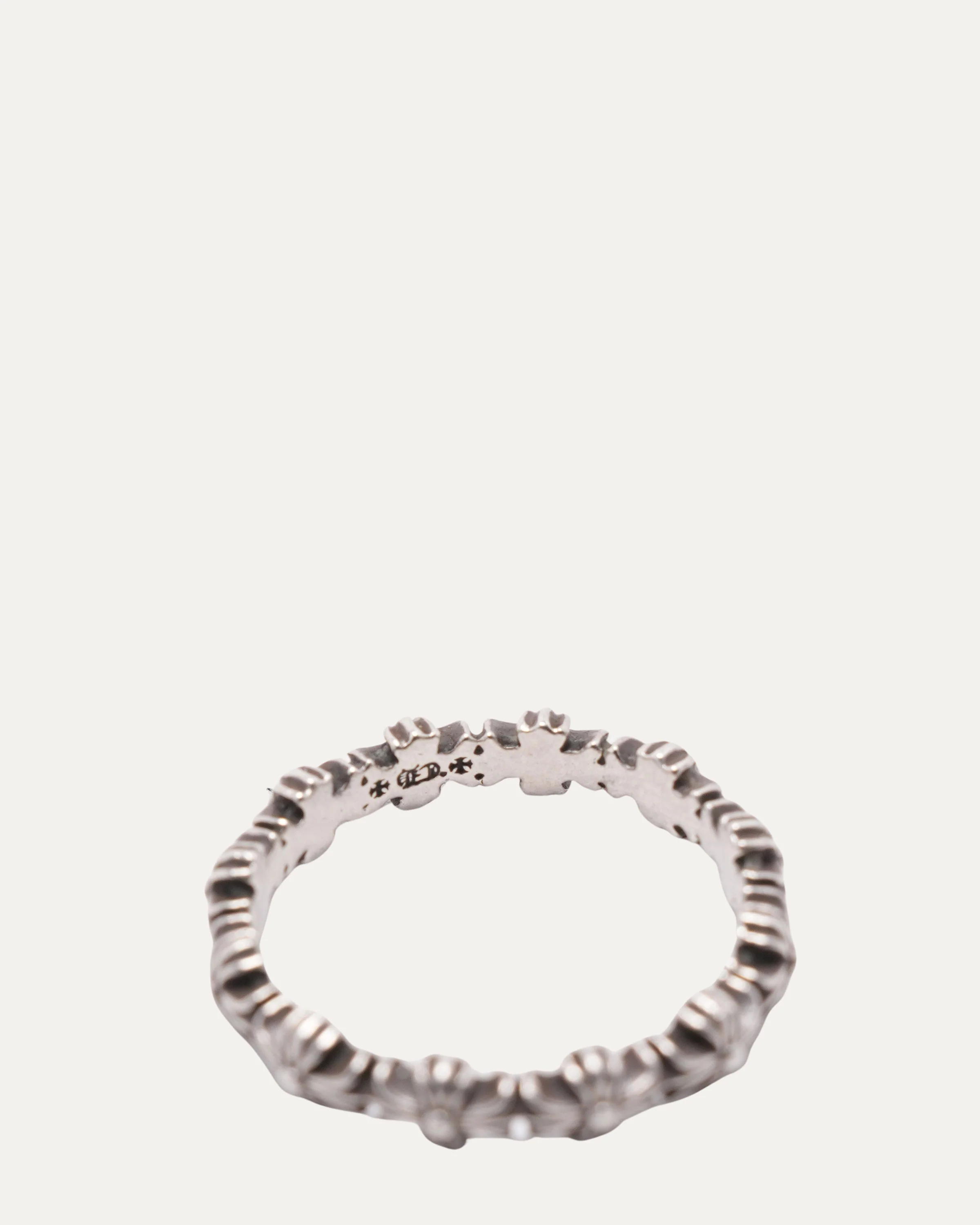 Tiny E Plus Cross Band Ring - Image 3