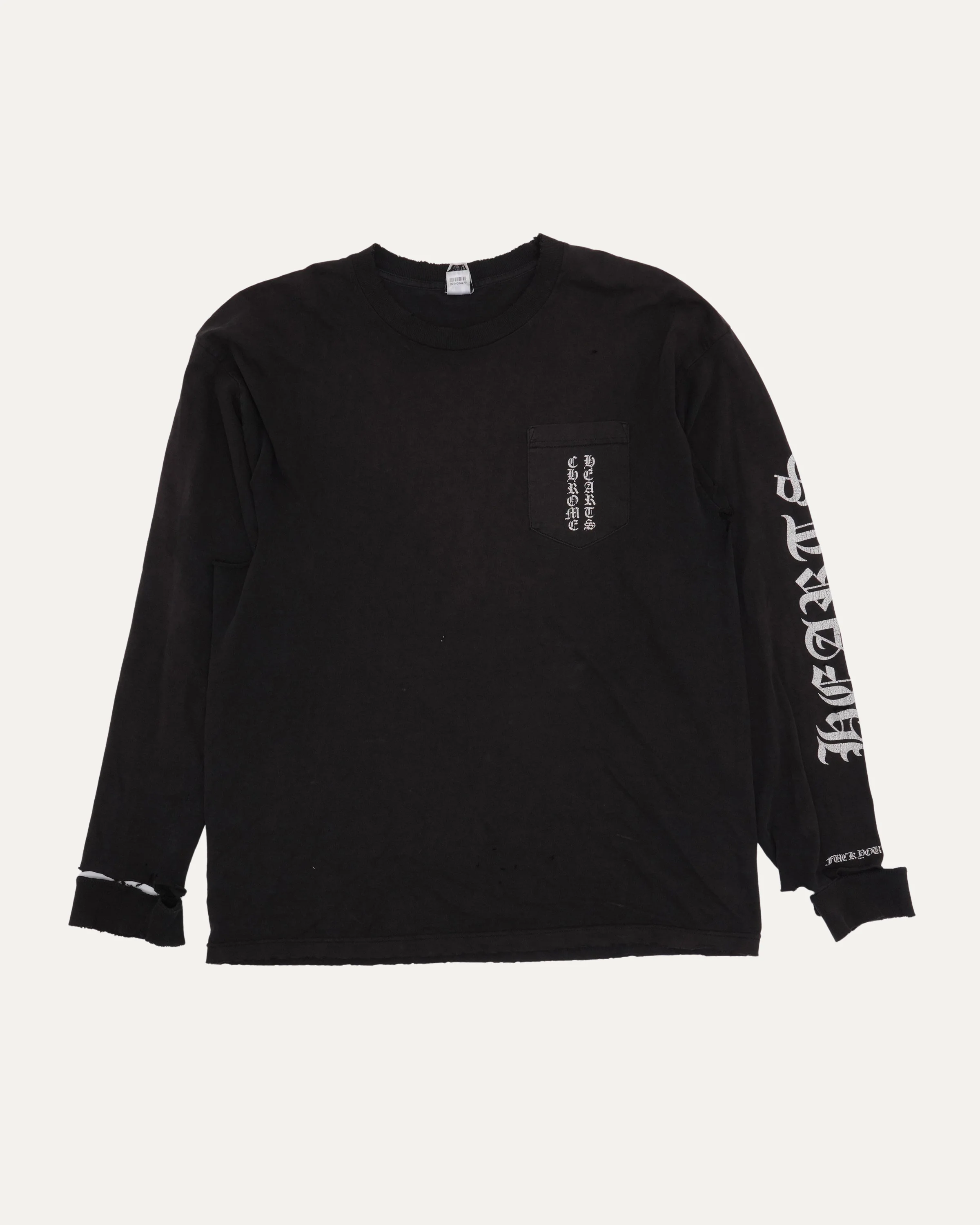 Vertical Logo Long Sleeve Pocket T-Shirt