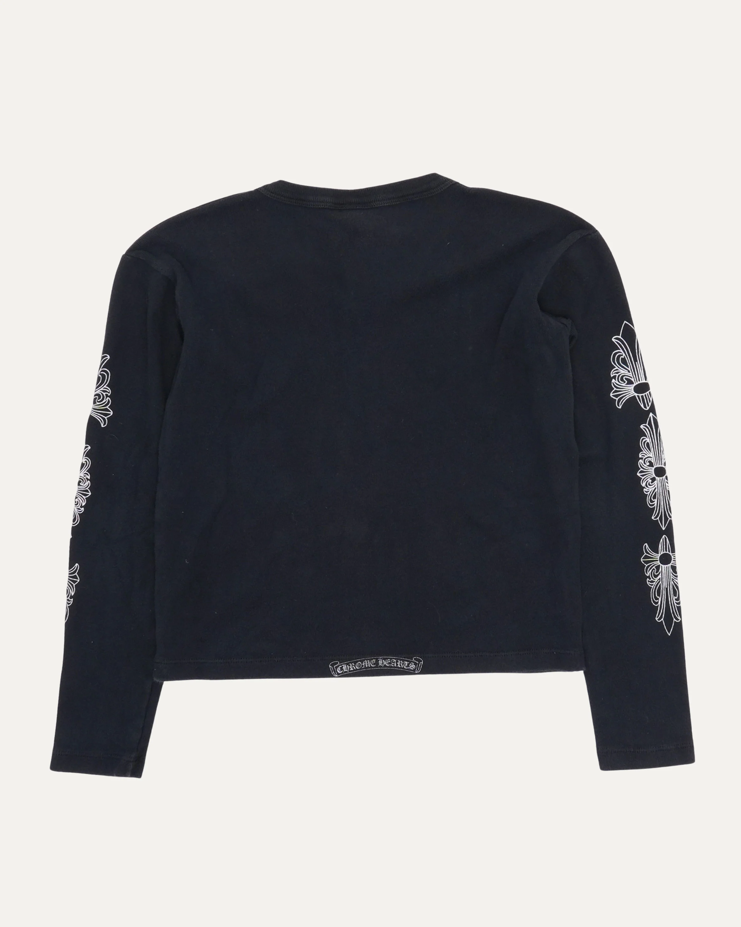 Vintage Women's Floral Cross V-Neck Long Sleeve T-Shirt - Image 2