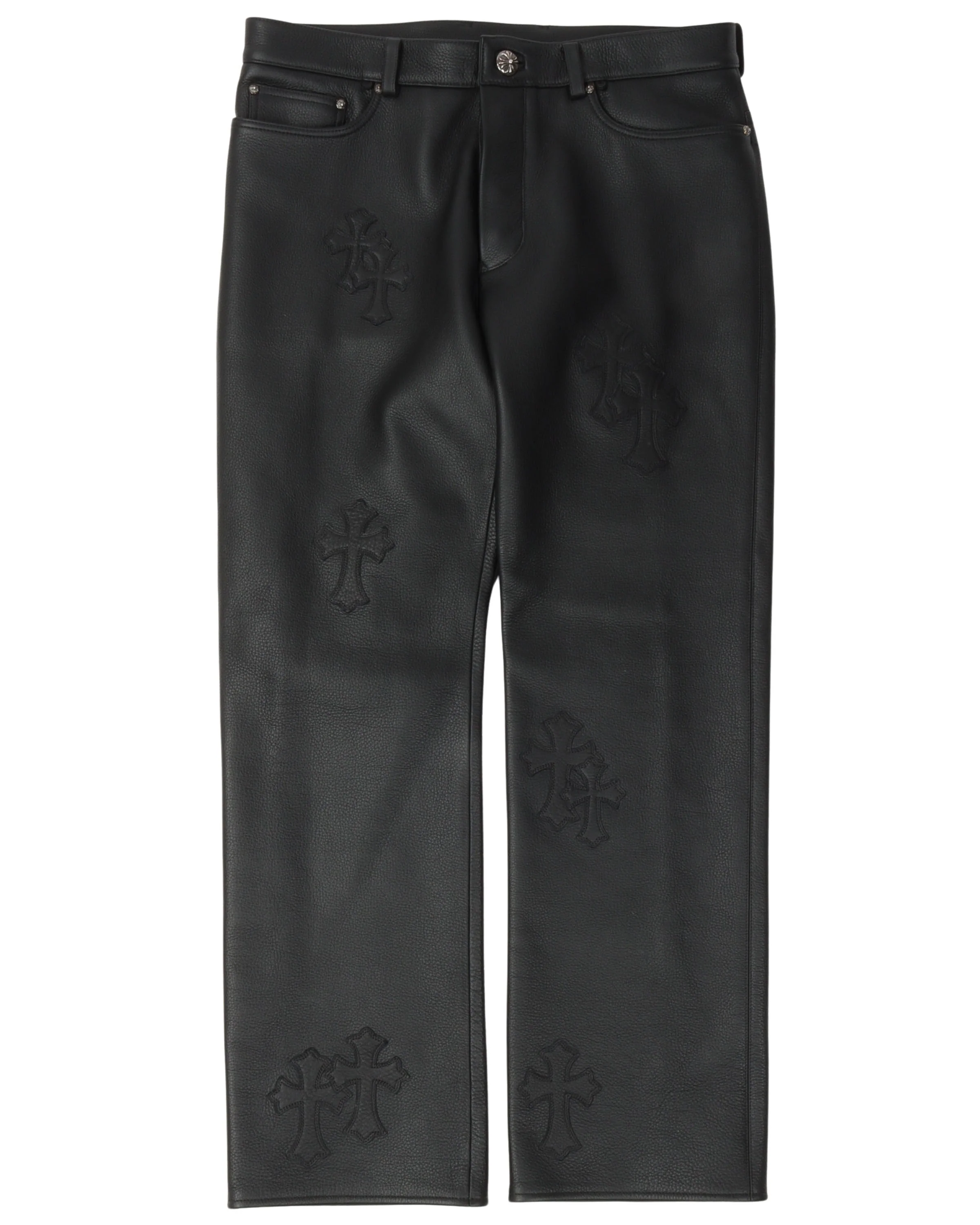 Cross Patch Leather Pants