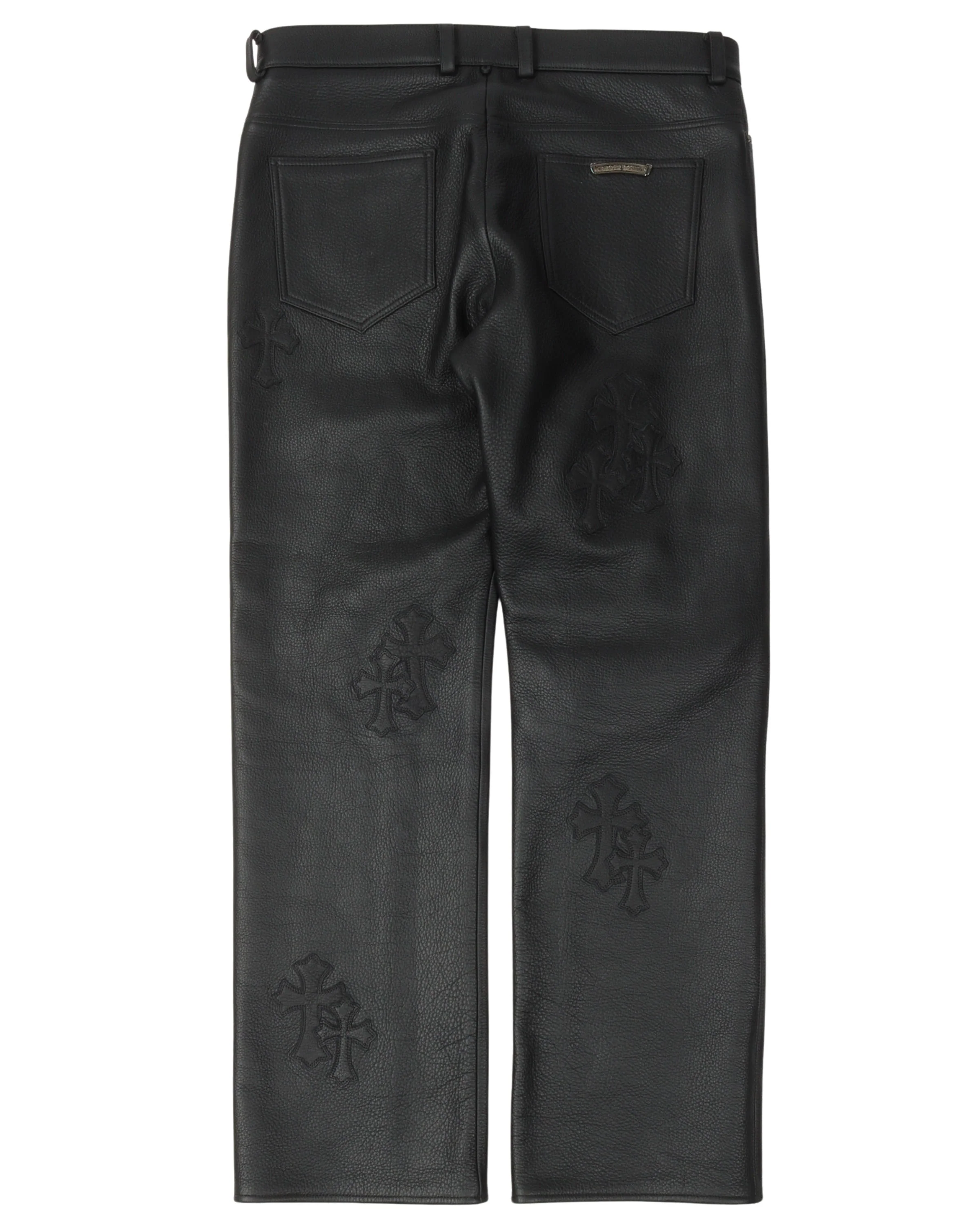 Cross Patch Leather Pants - Image 2