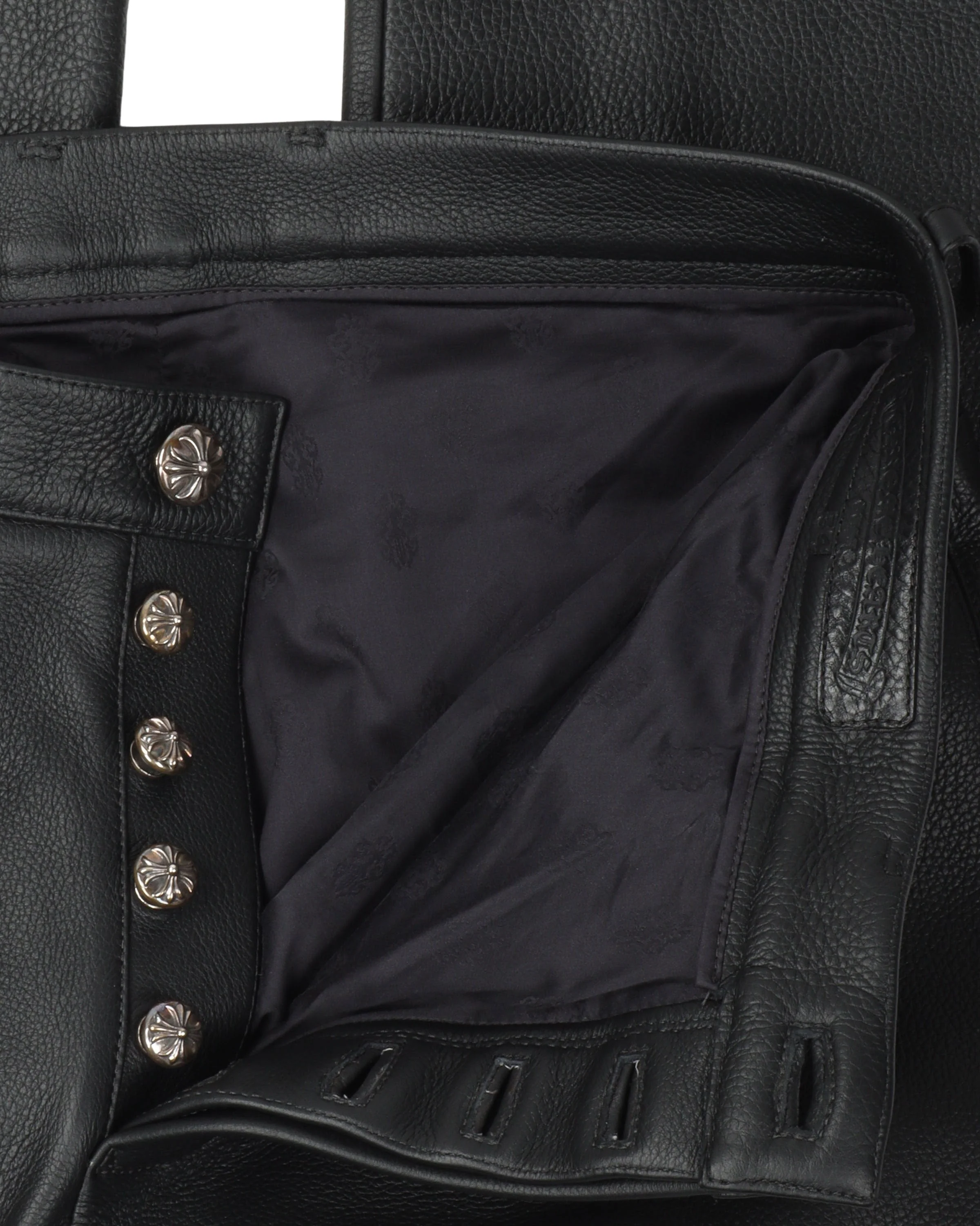 Cross Patch Leather Pants - Image 3