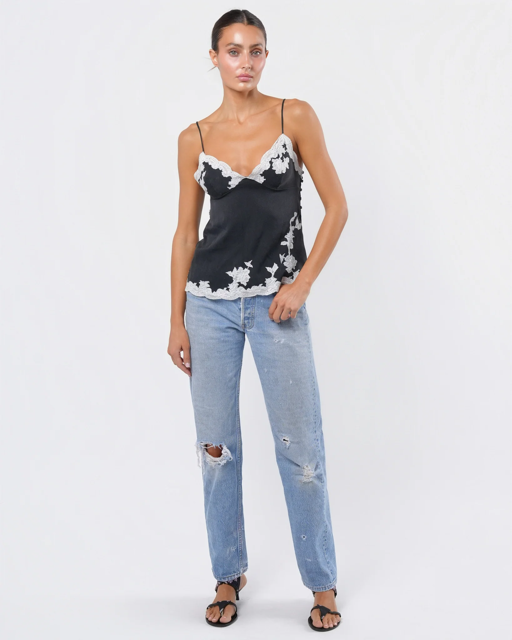FW 1998 Silk and Lace Tank Top - Image 3