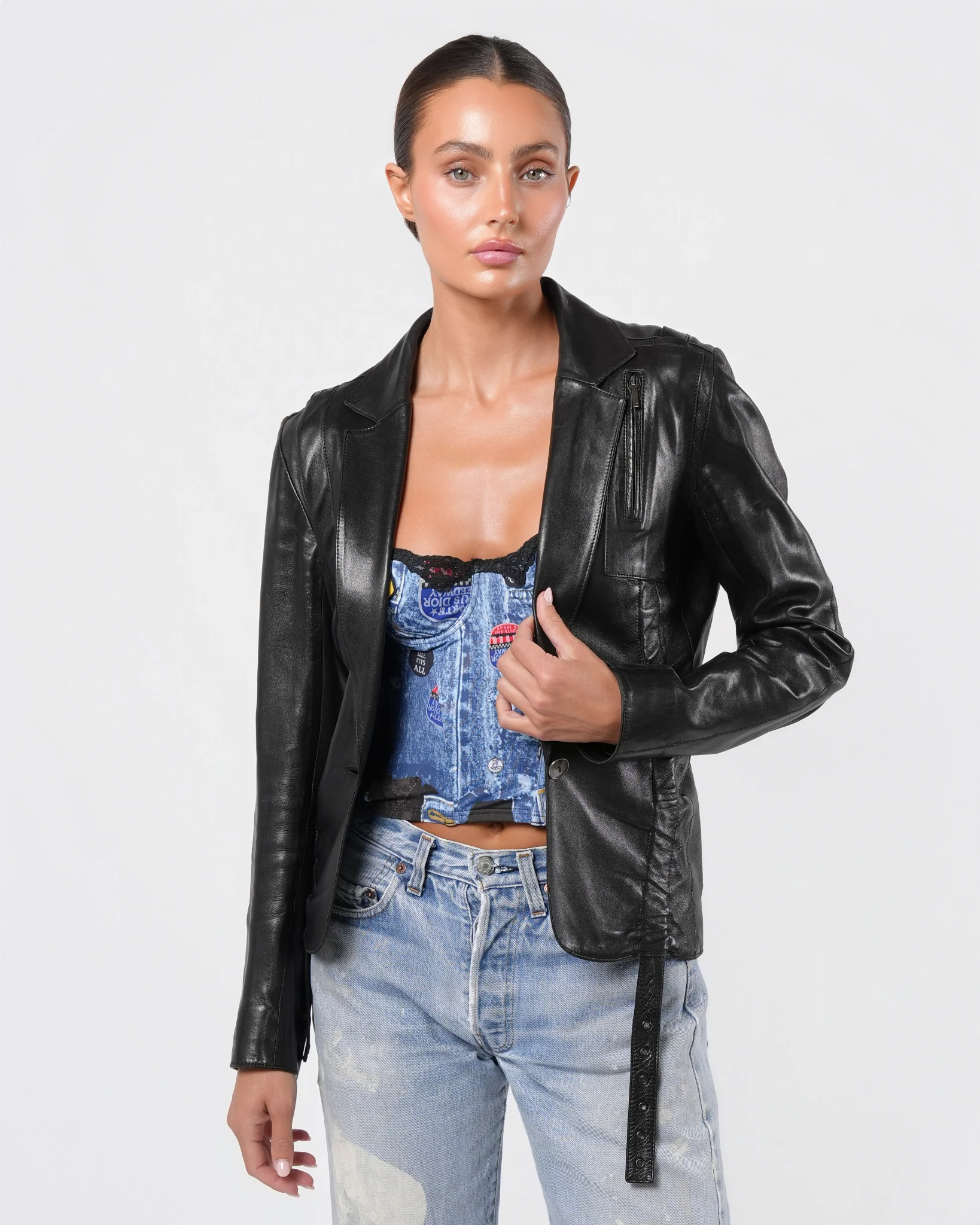 FW 2003 Leather Jacket - Image 3