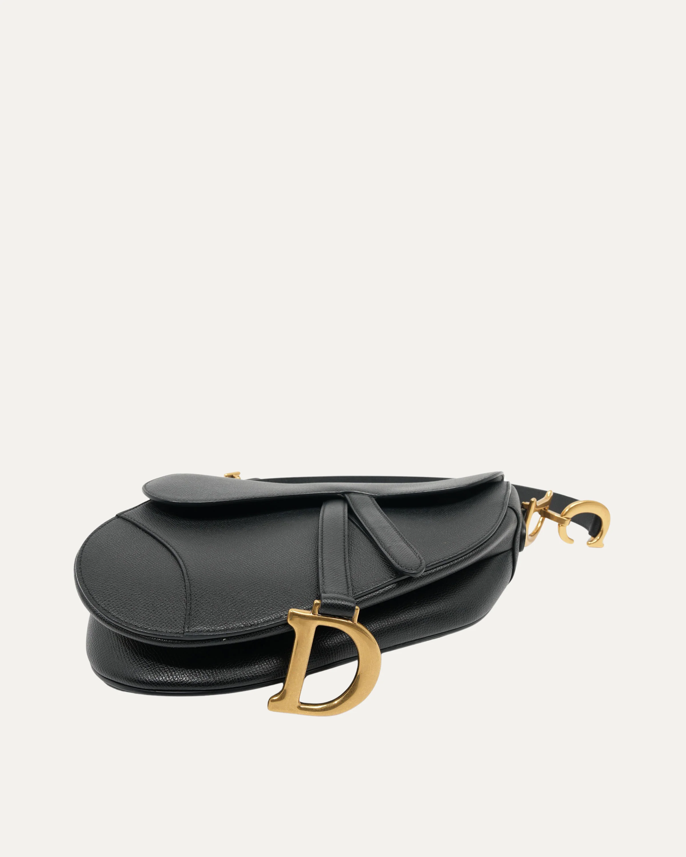 Grained Calfskin Saddle Bag with Strap - Image 4