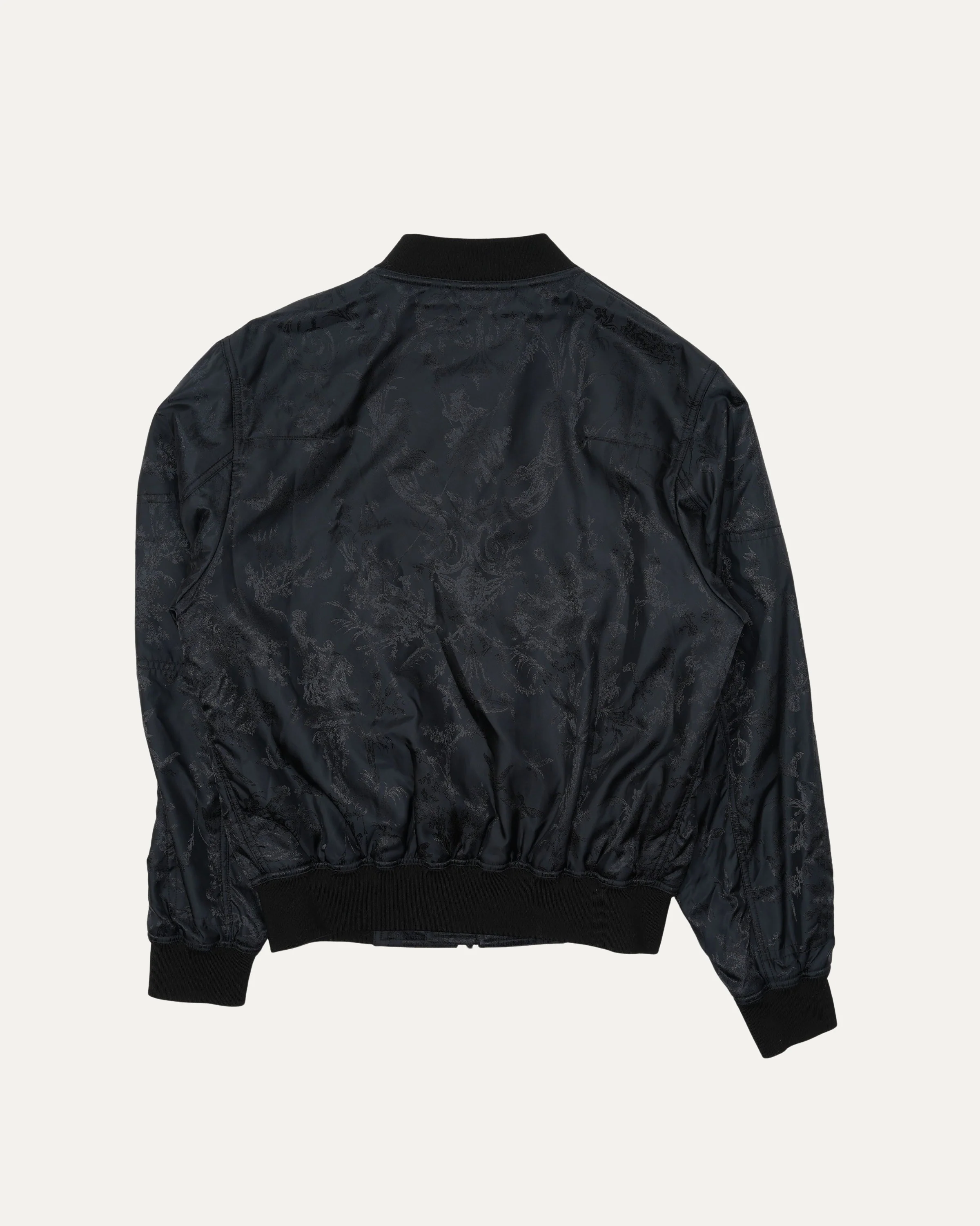 Tonal Floral Pattern Bomber Jacket - Image 2