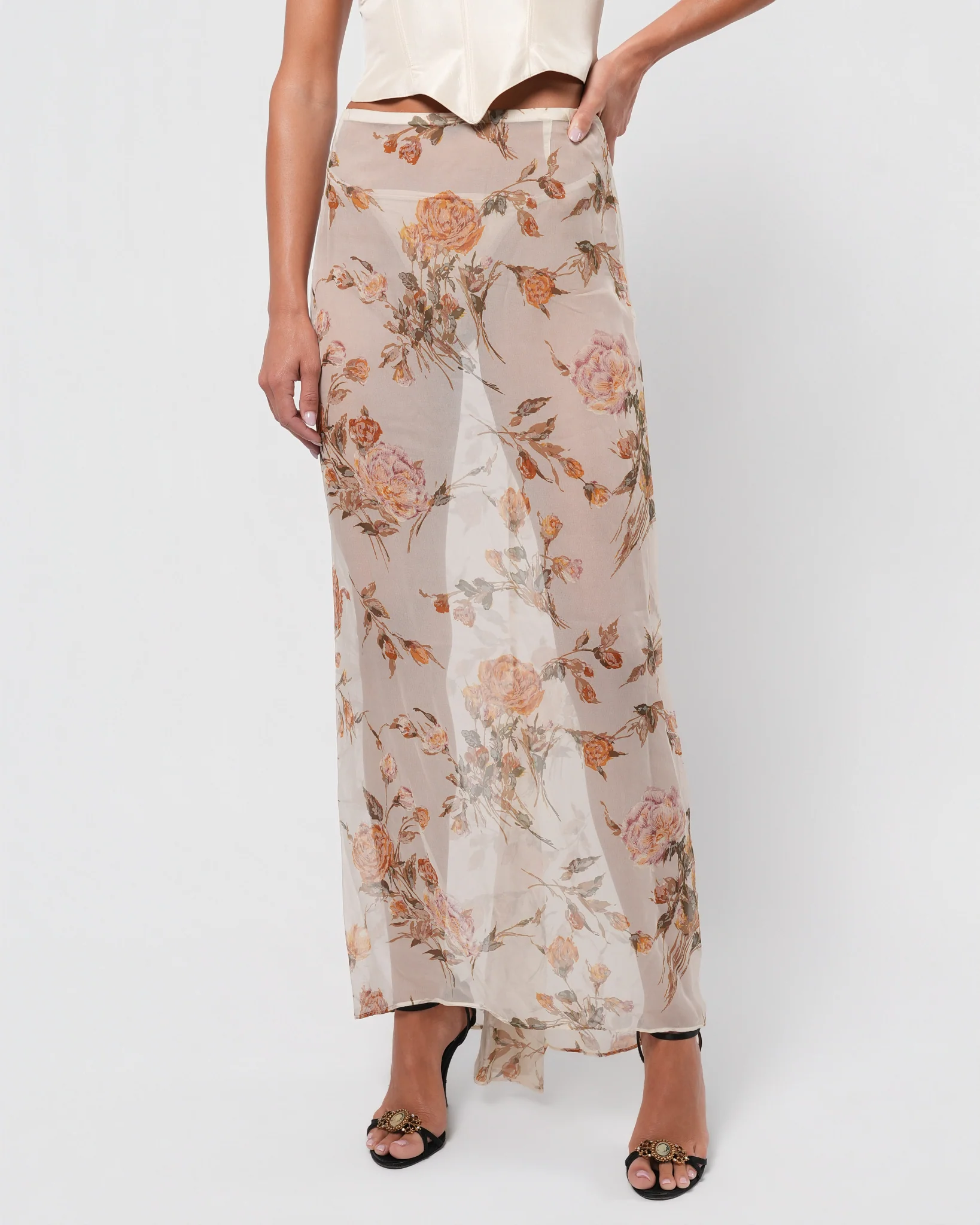 SS 1997 Sheer Floral Skirt - Image 2