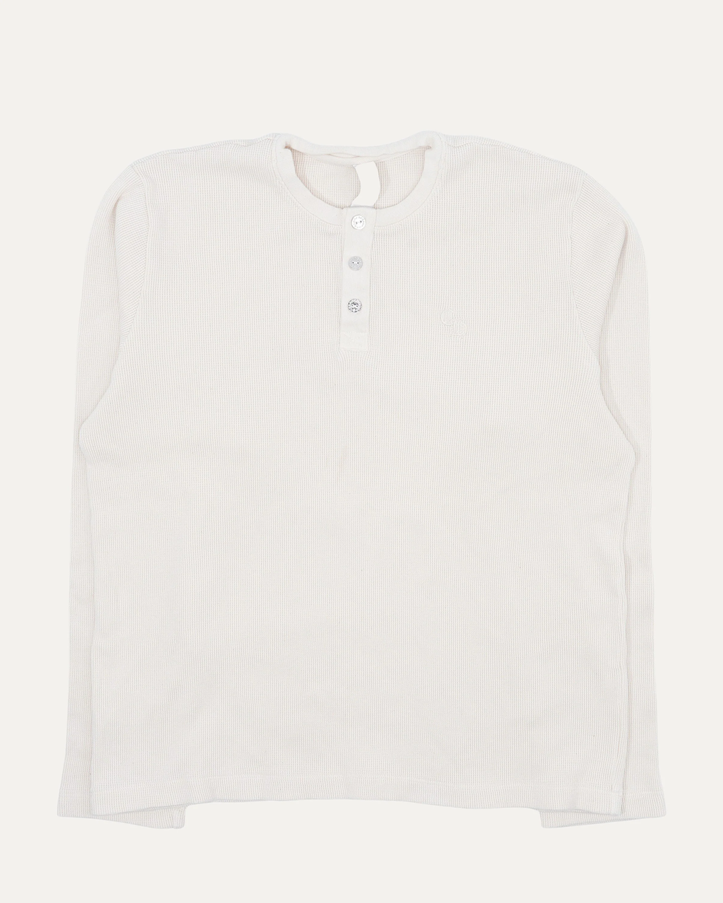 Embroidered Henley Thermal Shirt