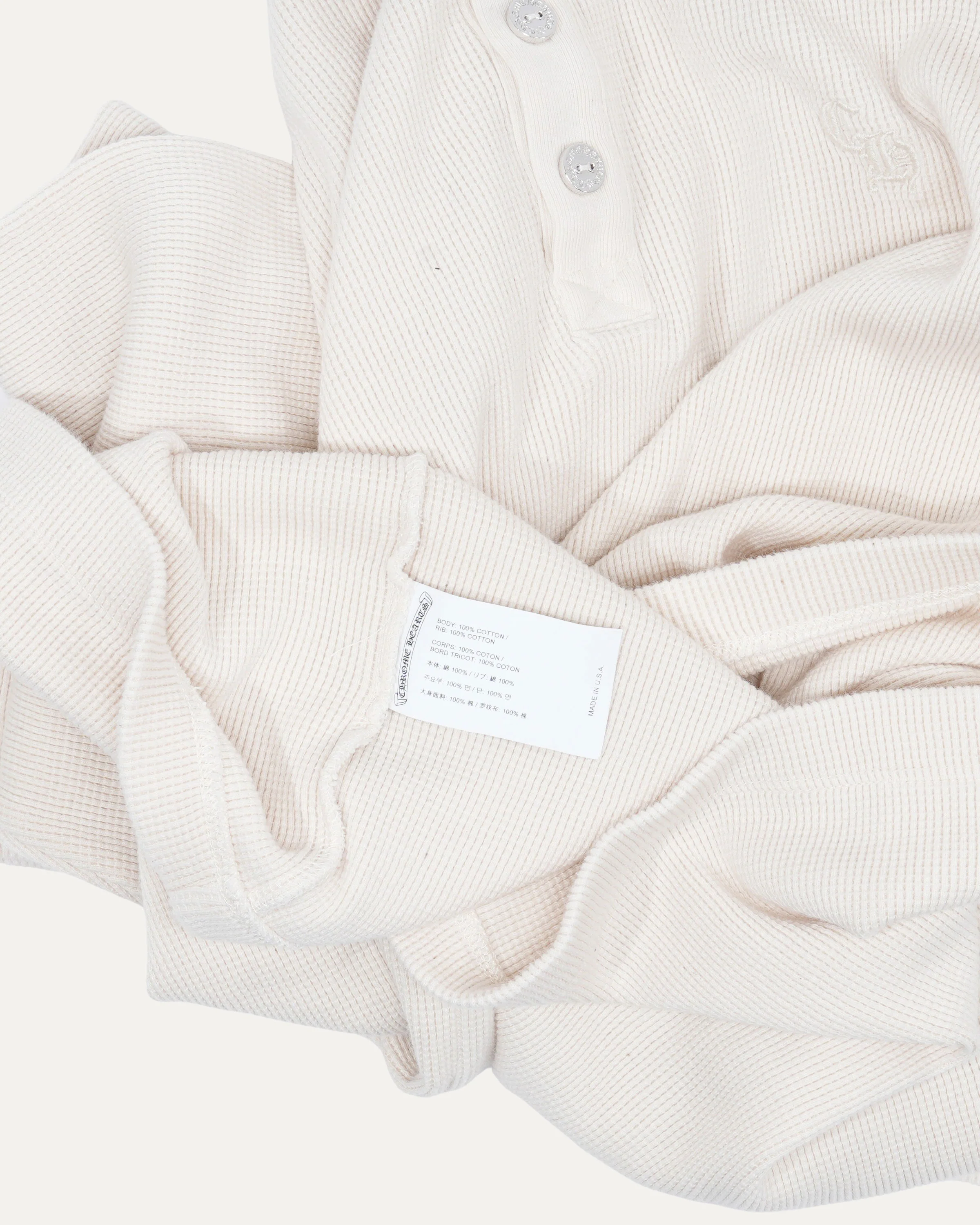 Embroidered Henley Thermal Shirt - Image 4