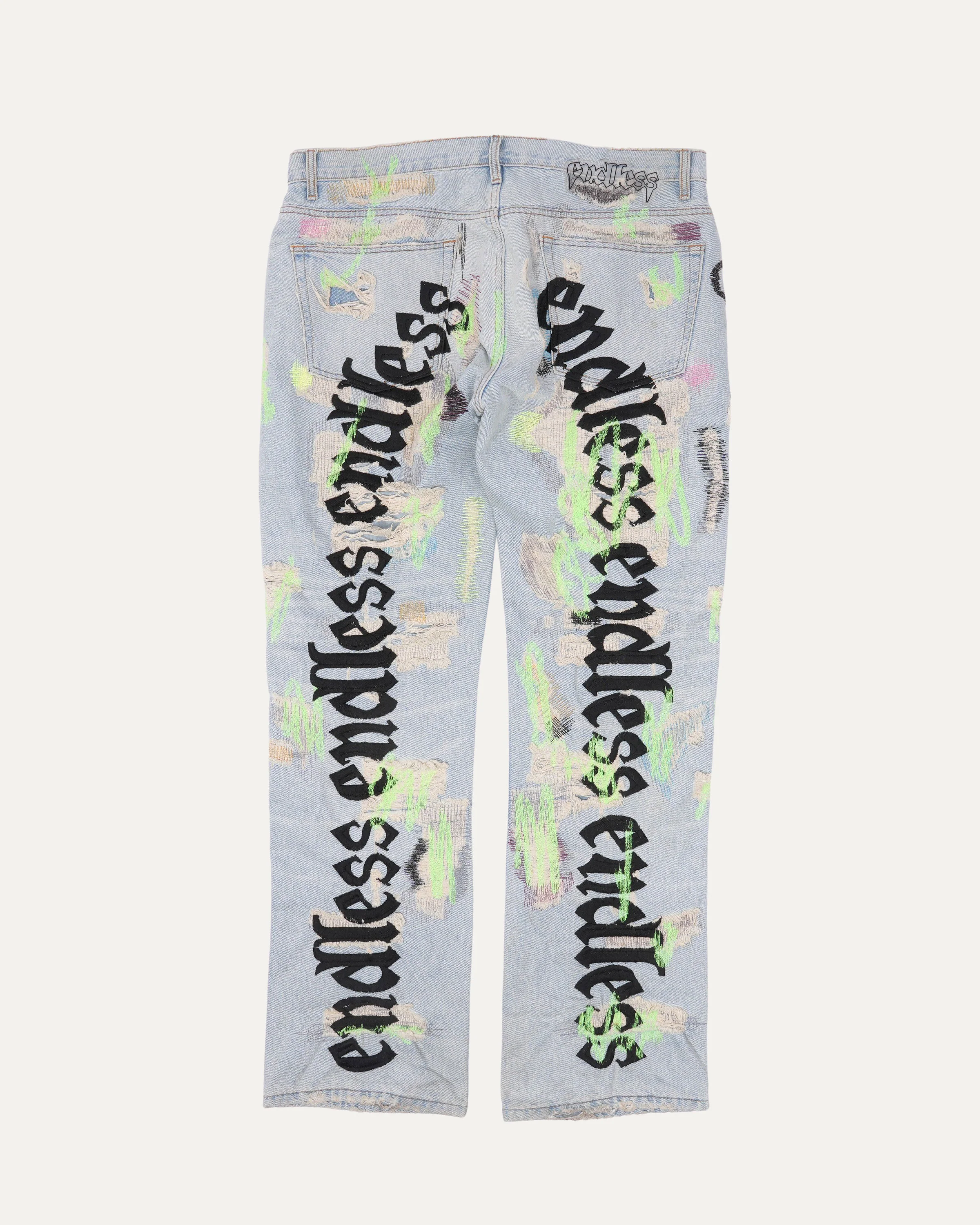 Distressed Embroidered Jeans - Image 2