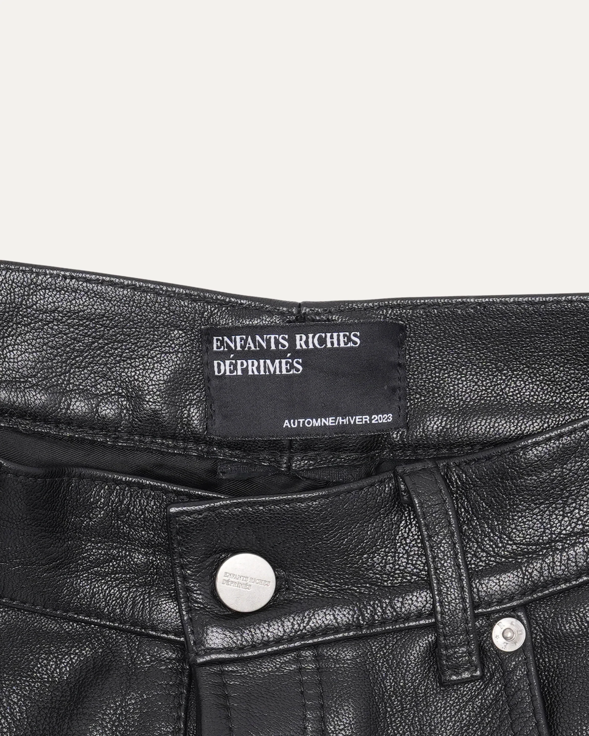 AW23 Leather Flared Pants - Image 3