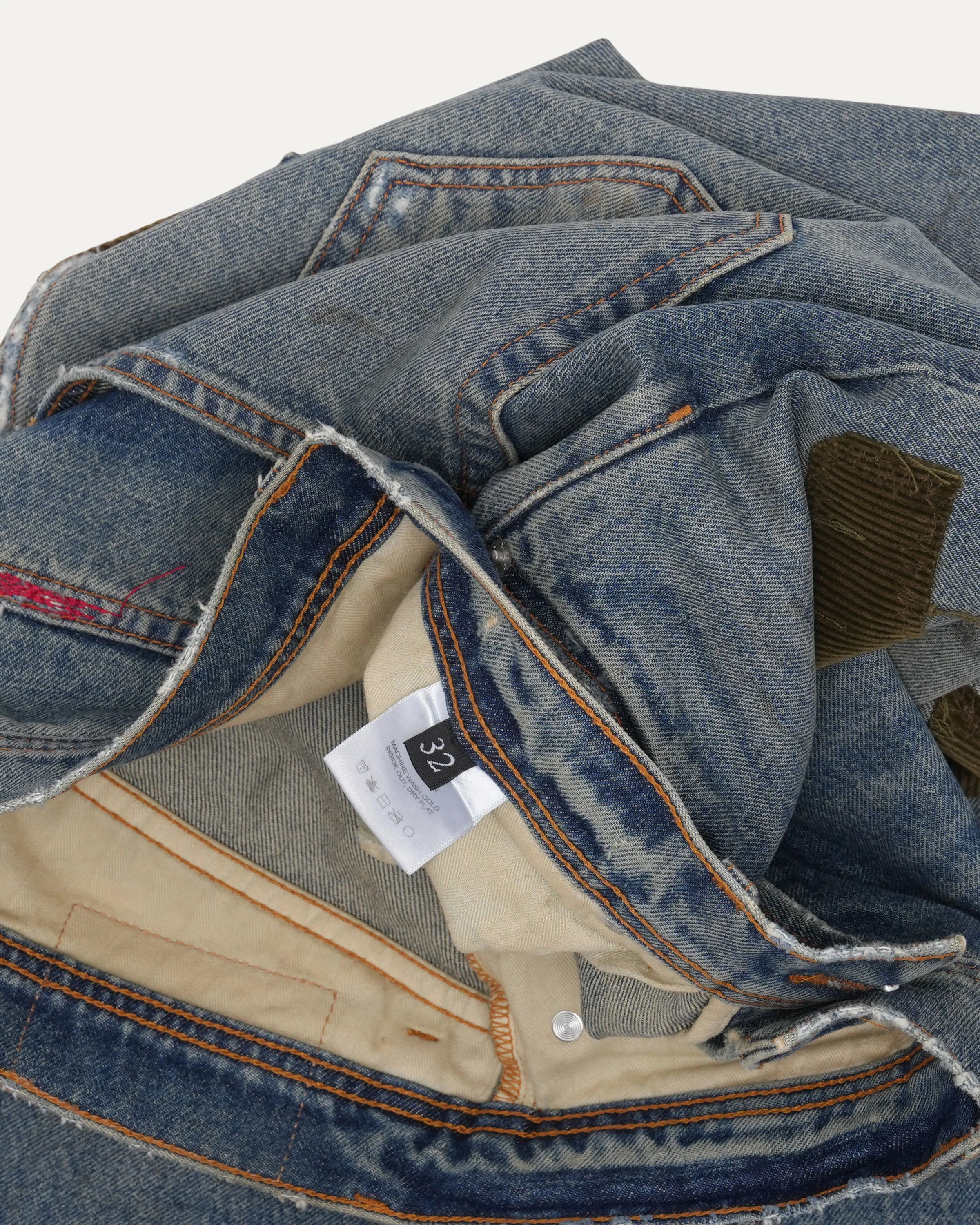 Patchwork Flare Jeans - Image 4