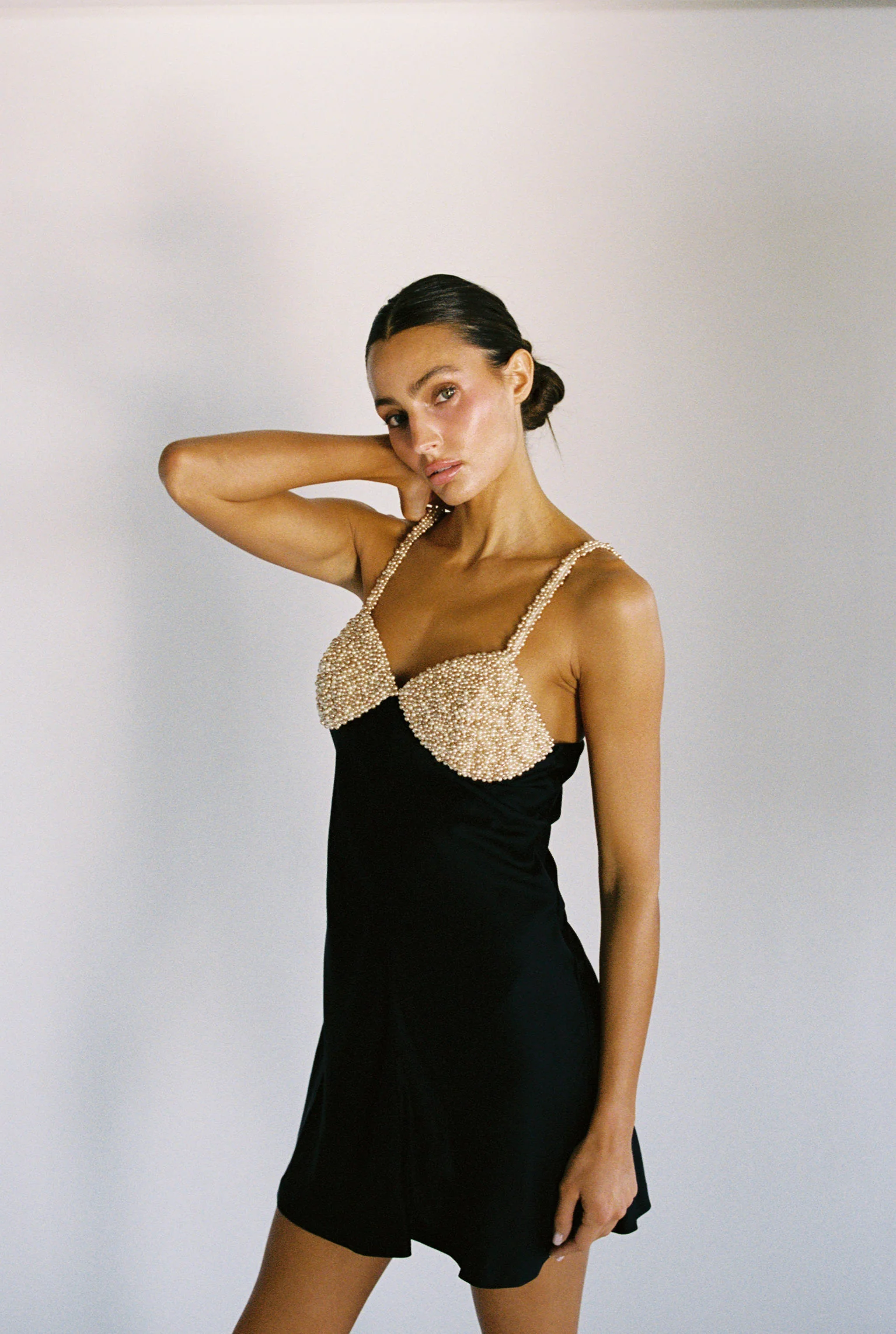 FW 1994 Pearl Detailed Mini Dress - Image 6