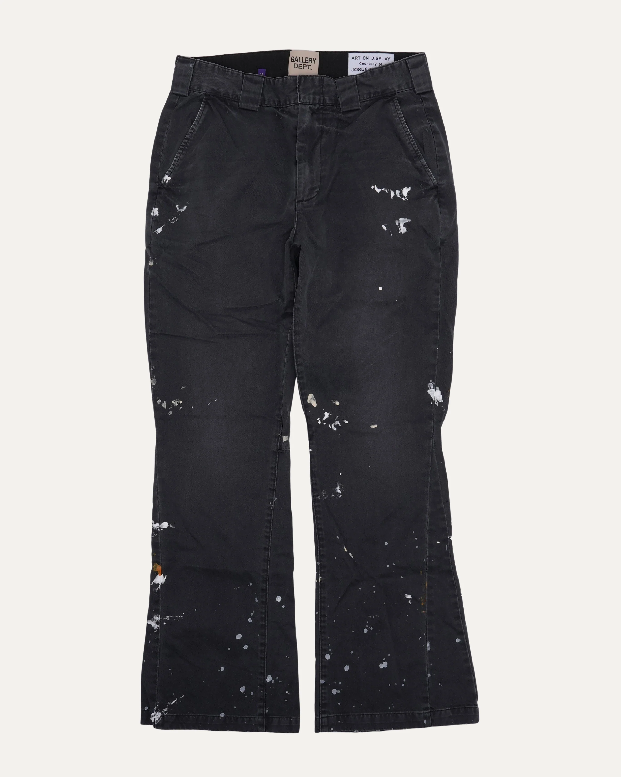 Paint Splatter Flared Chino Pants