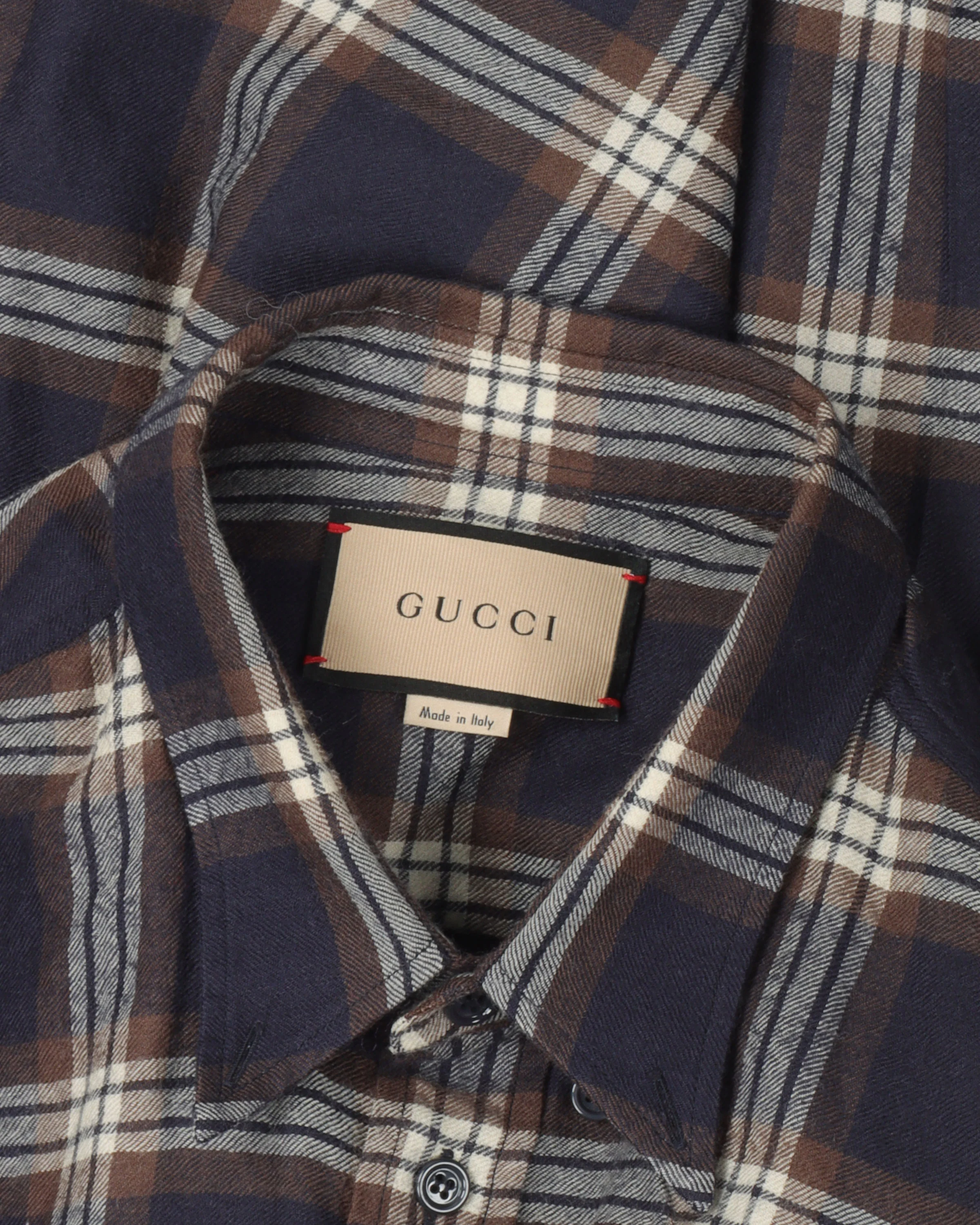Logo Patch Checked Wool Flannel Shirt - Image 3