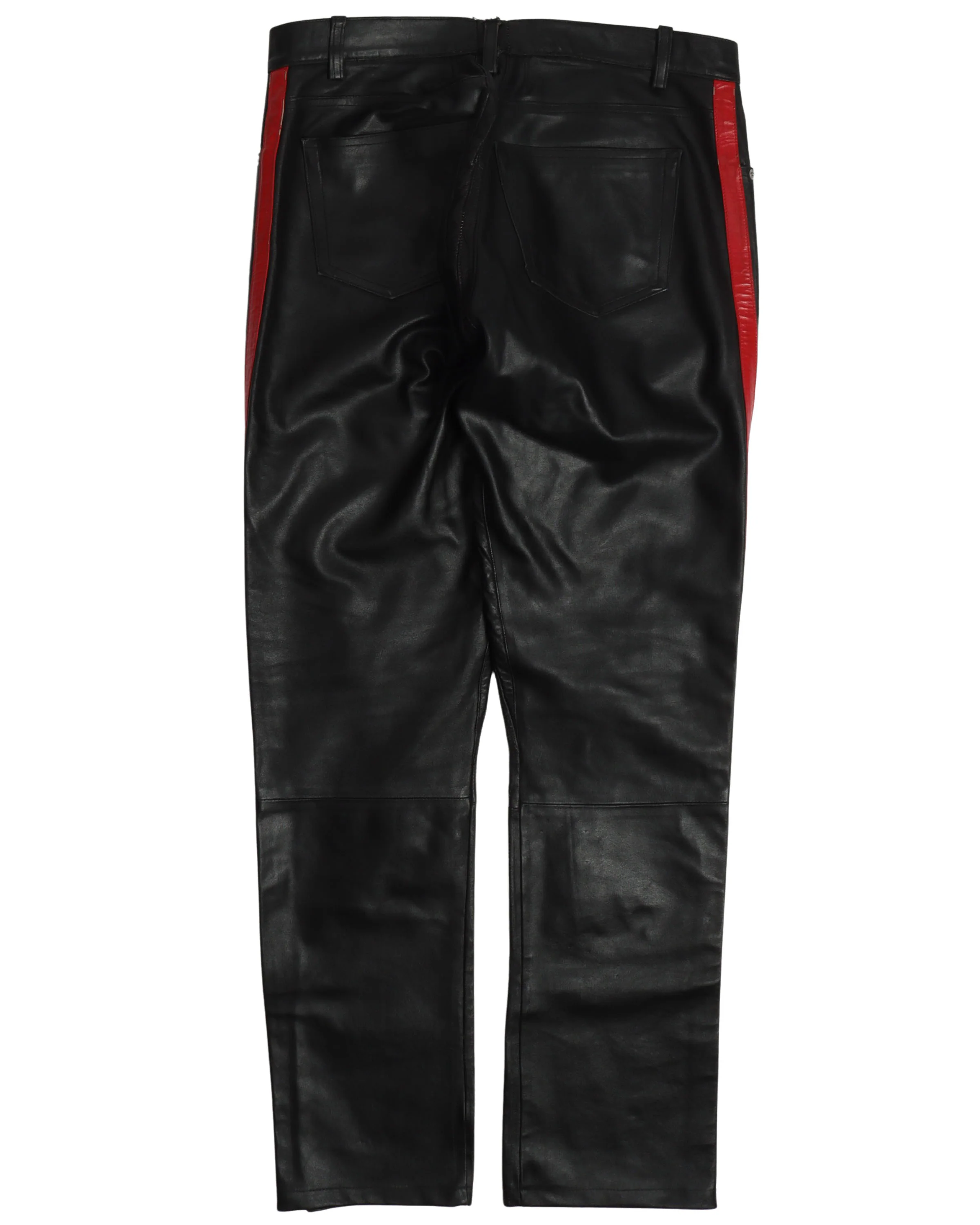 Side Stripe Leather Pants - Image 2