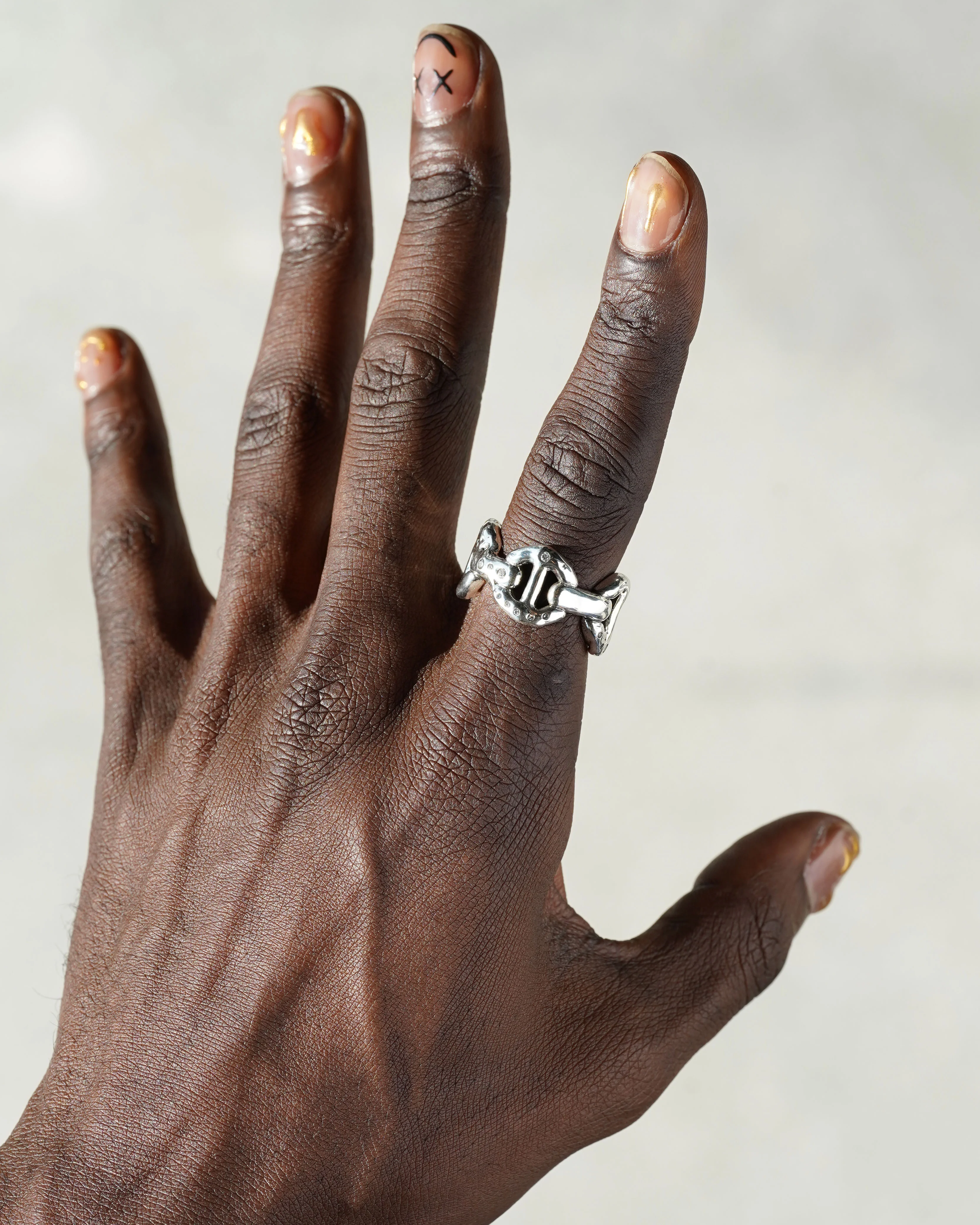 Sacred Melted Quad Ring w/ Diamonds - Image 2