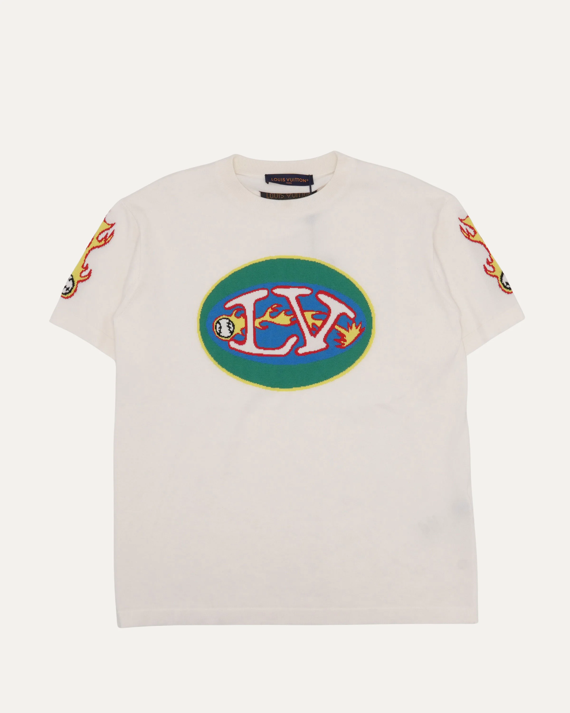 Intarsia Knit Baseball T-Shirt