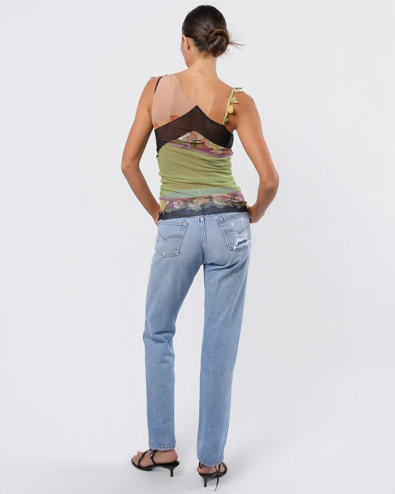 SS 2001 Mesh Top with Floral Detail - Image 3