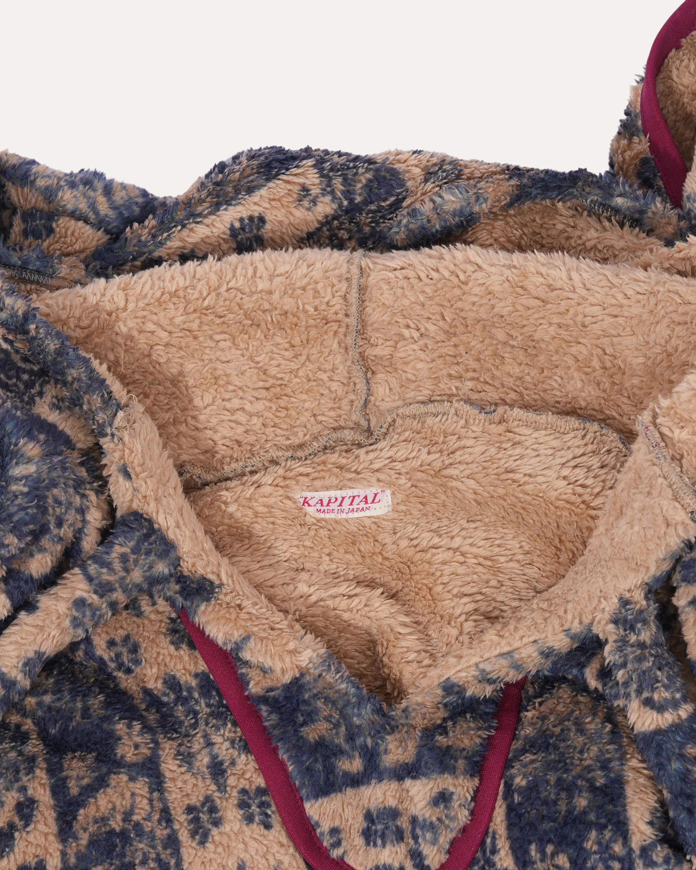 Damask Stripe Fleece Baja Hooded Parka - Image 3