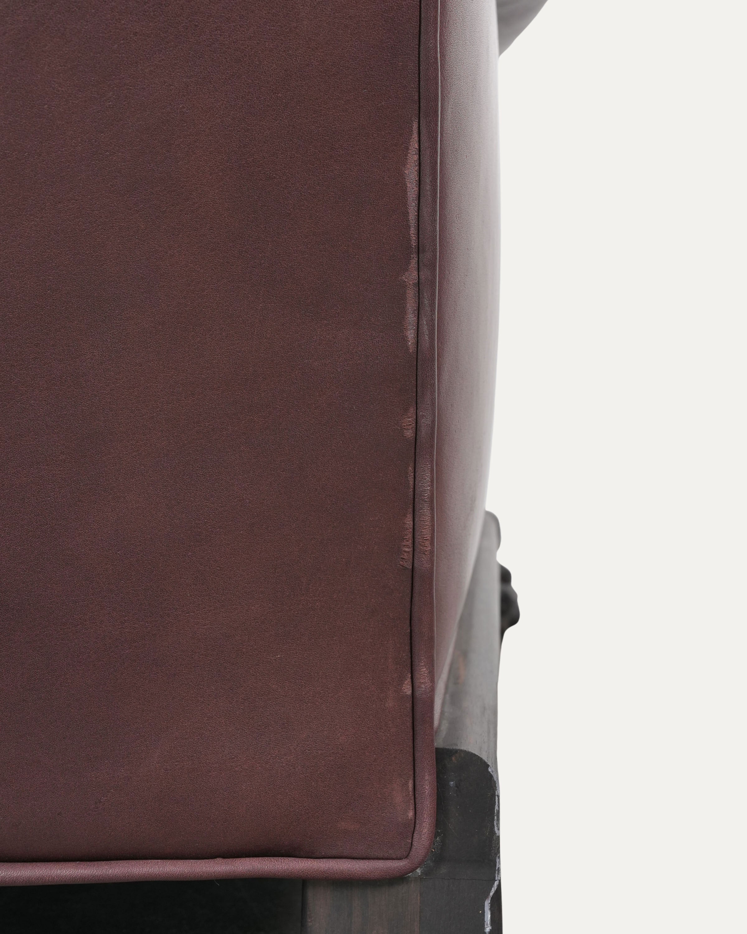 Leather & Ebony Wood Cross Patch Sofa - Image 11