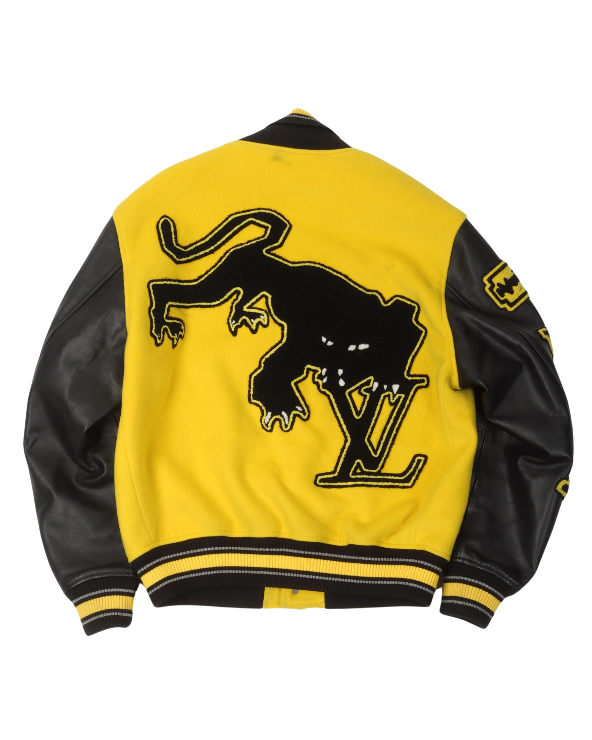 Amen Break Multi-Patches Mixed Leather Varsity Blouson - Image 2