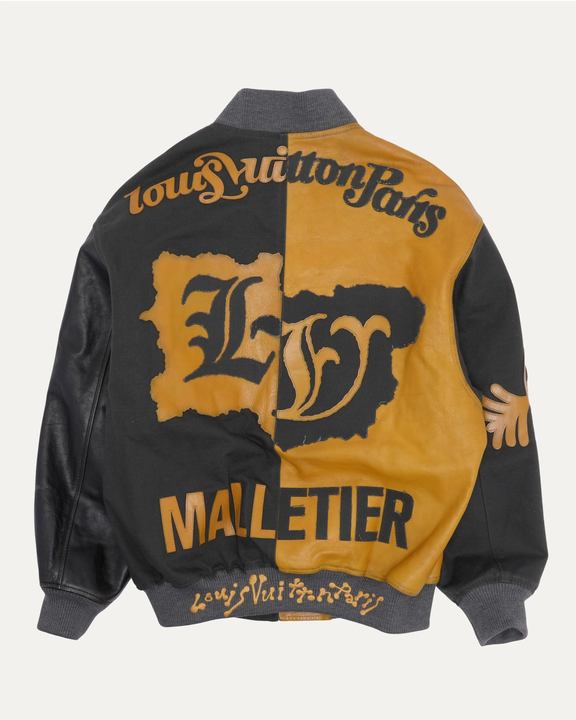 Canvas Leather Bomber Jacket - Image 2