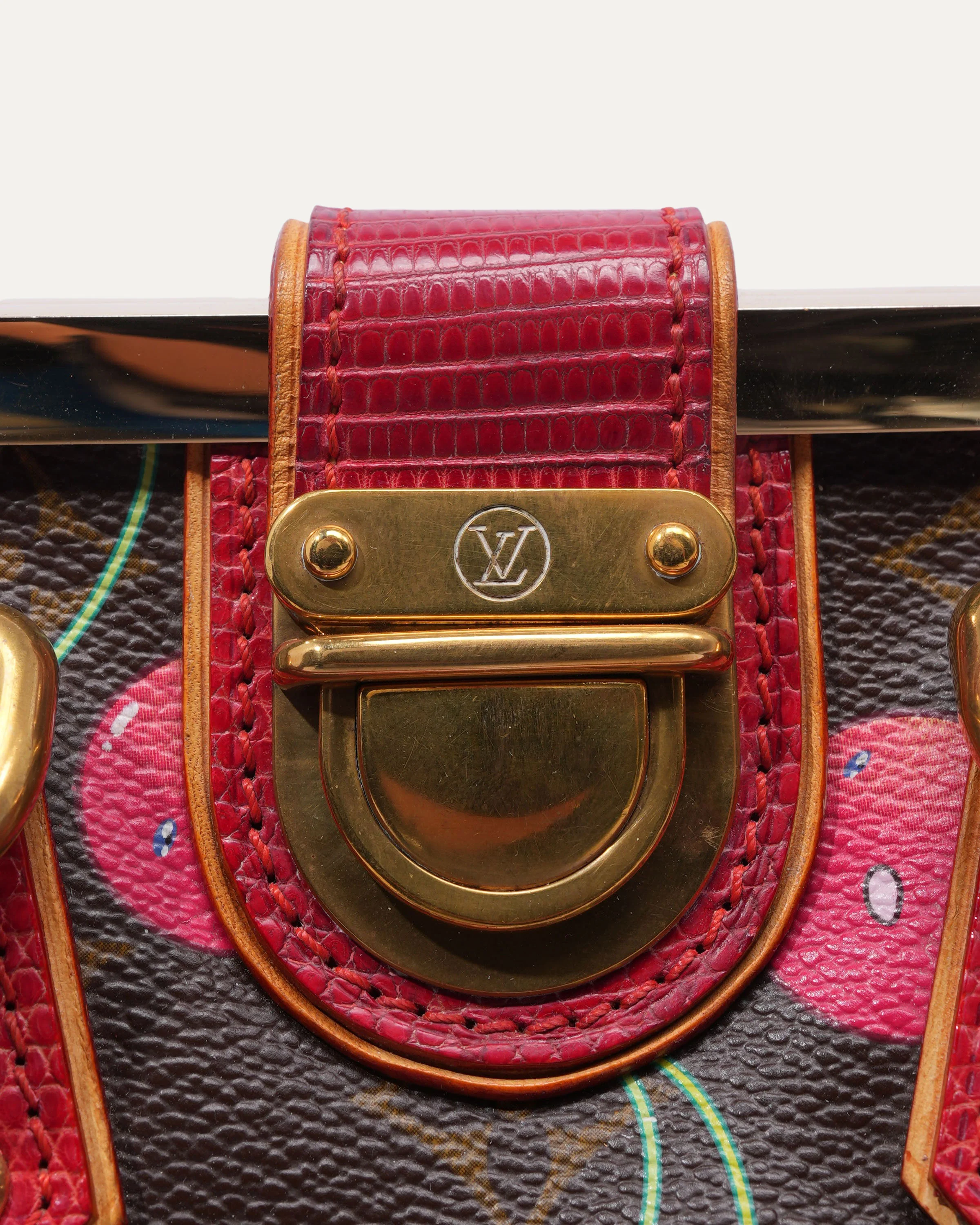 Murakami Monogram Cerises Lizard Sac Fermoir MM - Image 6
