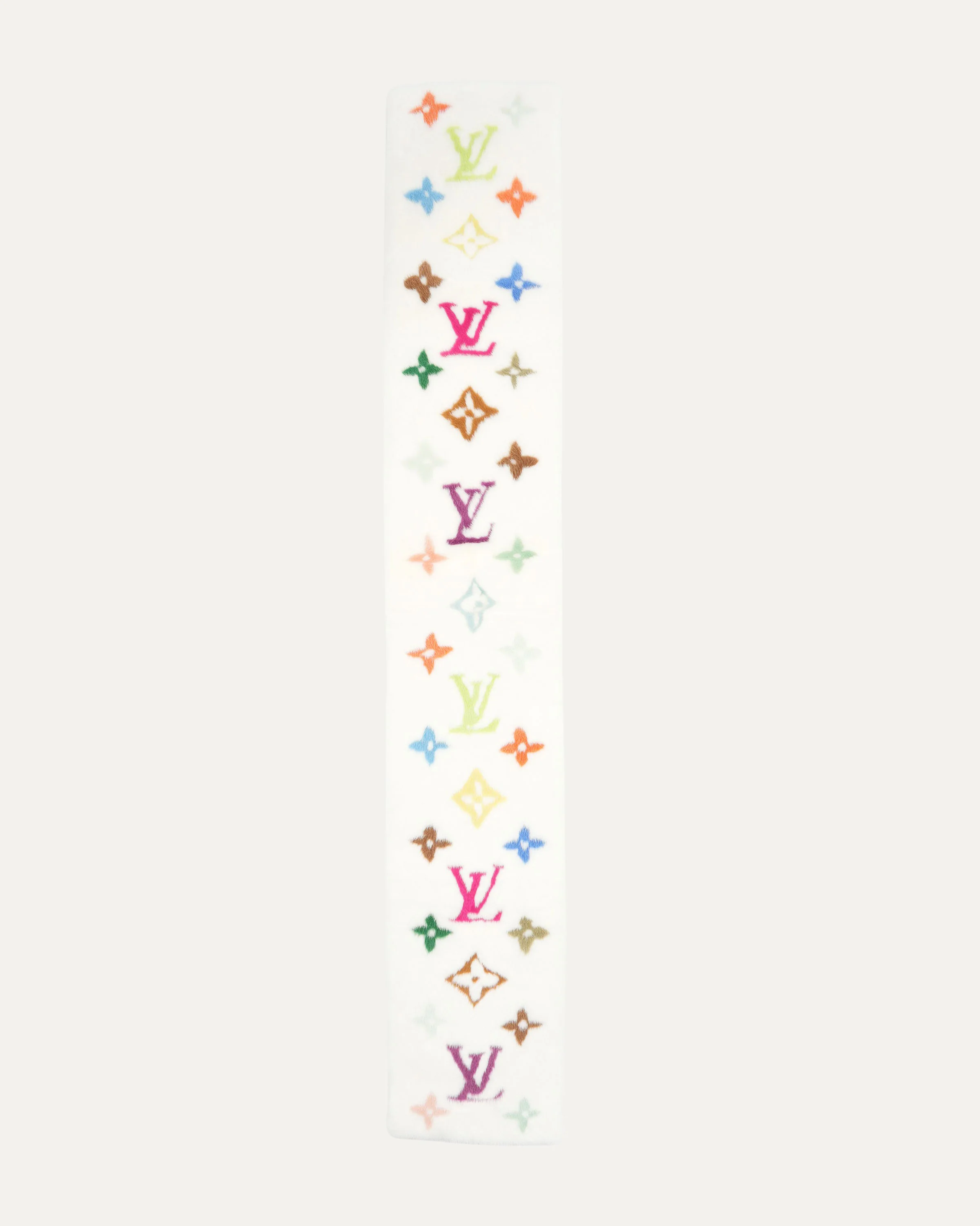 Takashi Murakami Monogram Multicolor Mink Scarf - Image 2