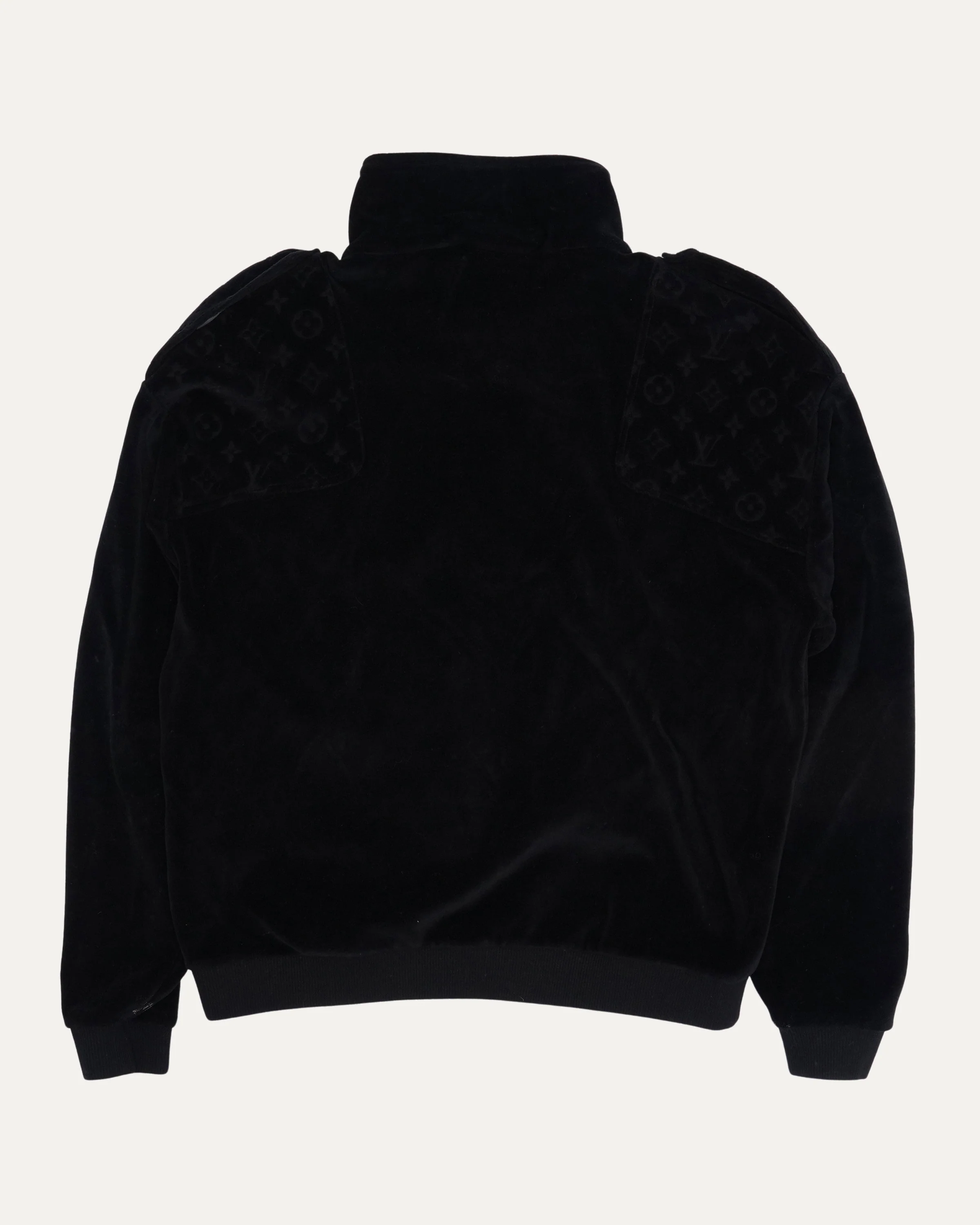 Velour Monogram Cargo Pocket Quarter Zip Jacket - Image 2