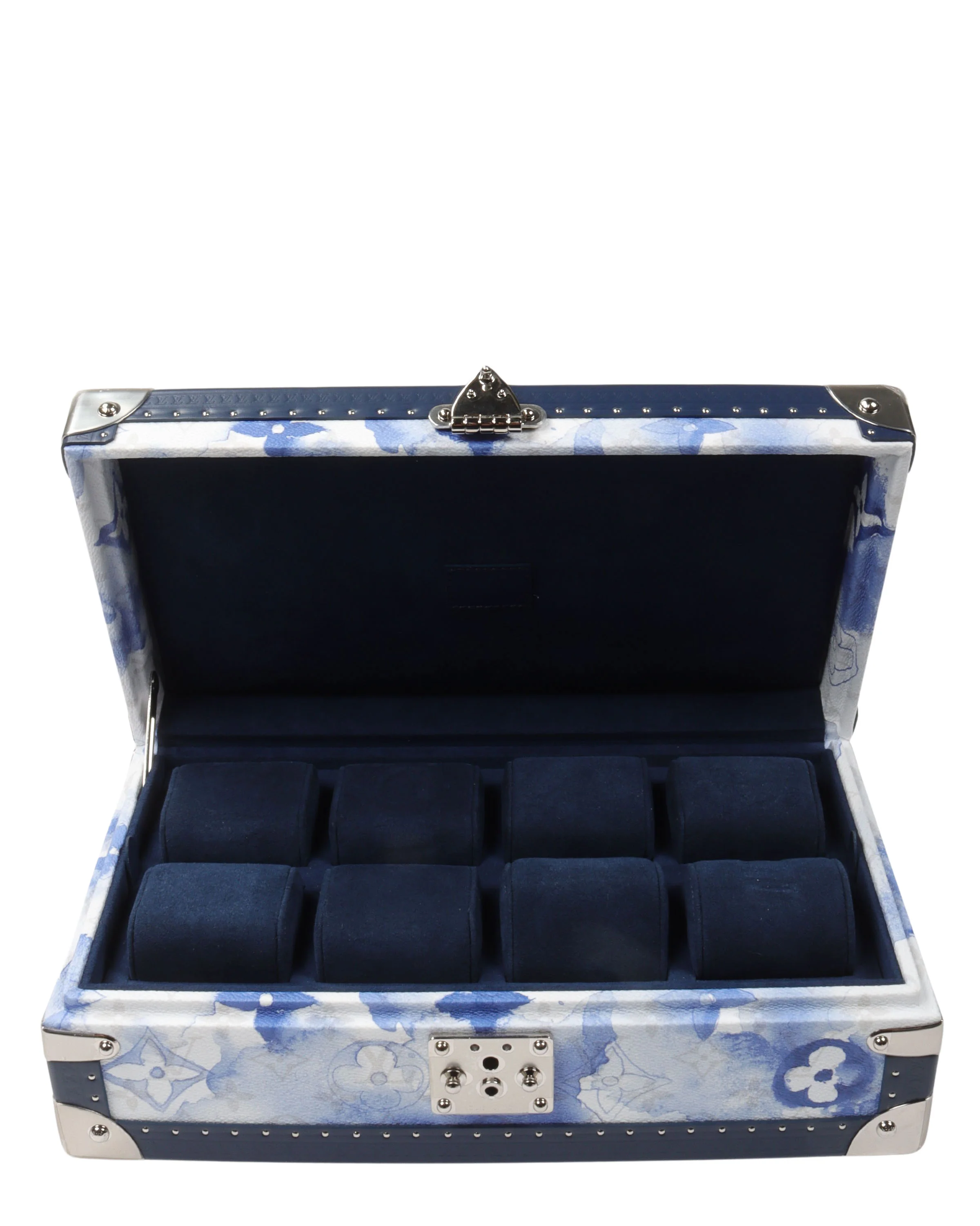 Watercolor Monogram Coated Canvas & Calfskin Leather Watch Trunk - Image 7