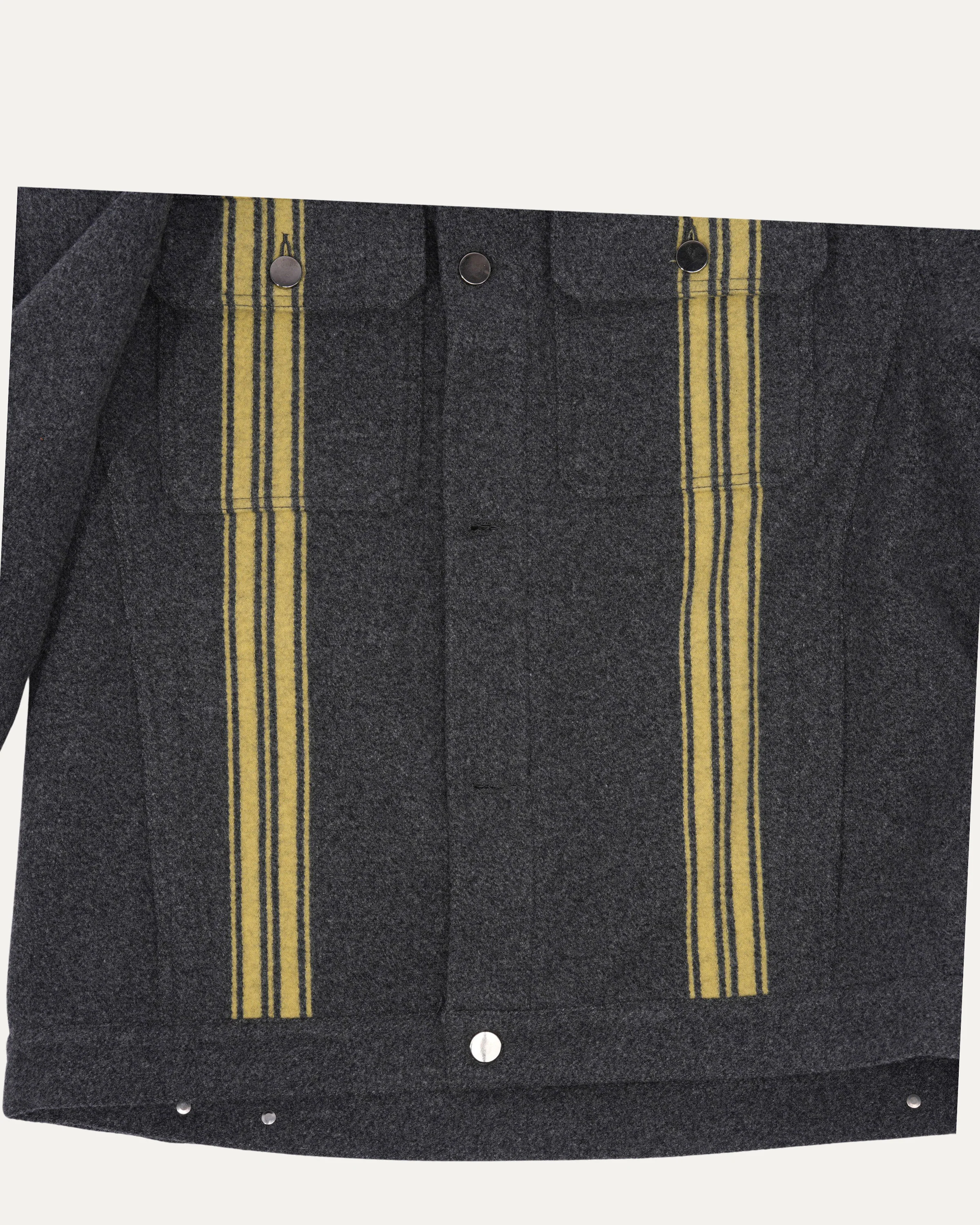 Oversized Yellow Stripped Wool Shirt - Image 3