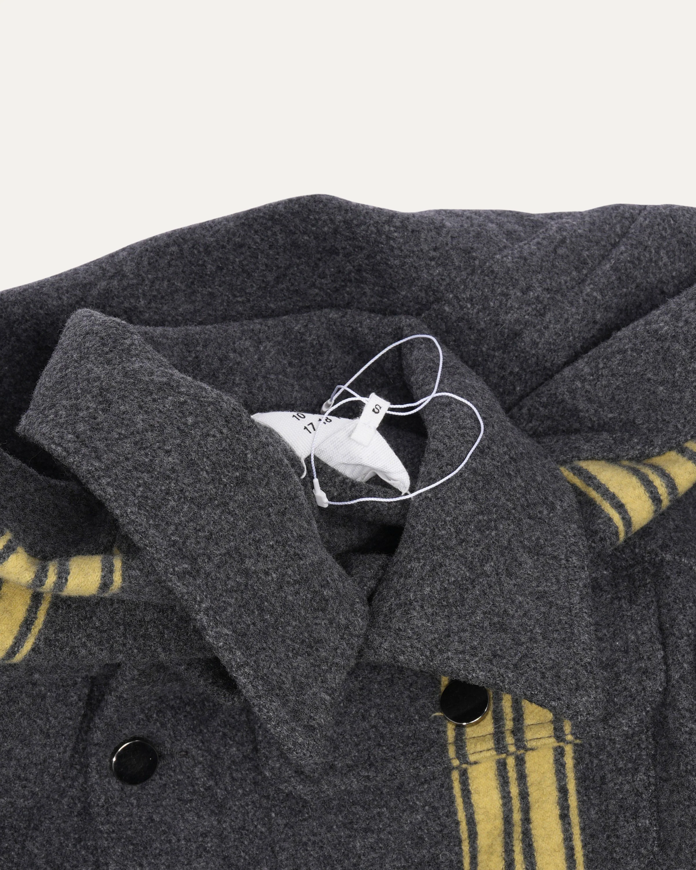 Oversized Yellow Stripped Wool Shirt - Image 5