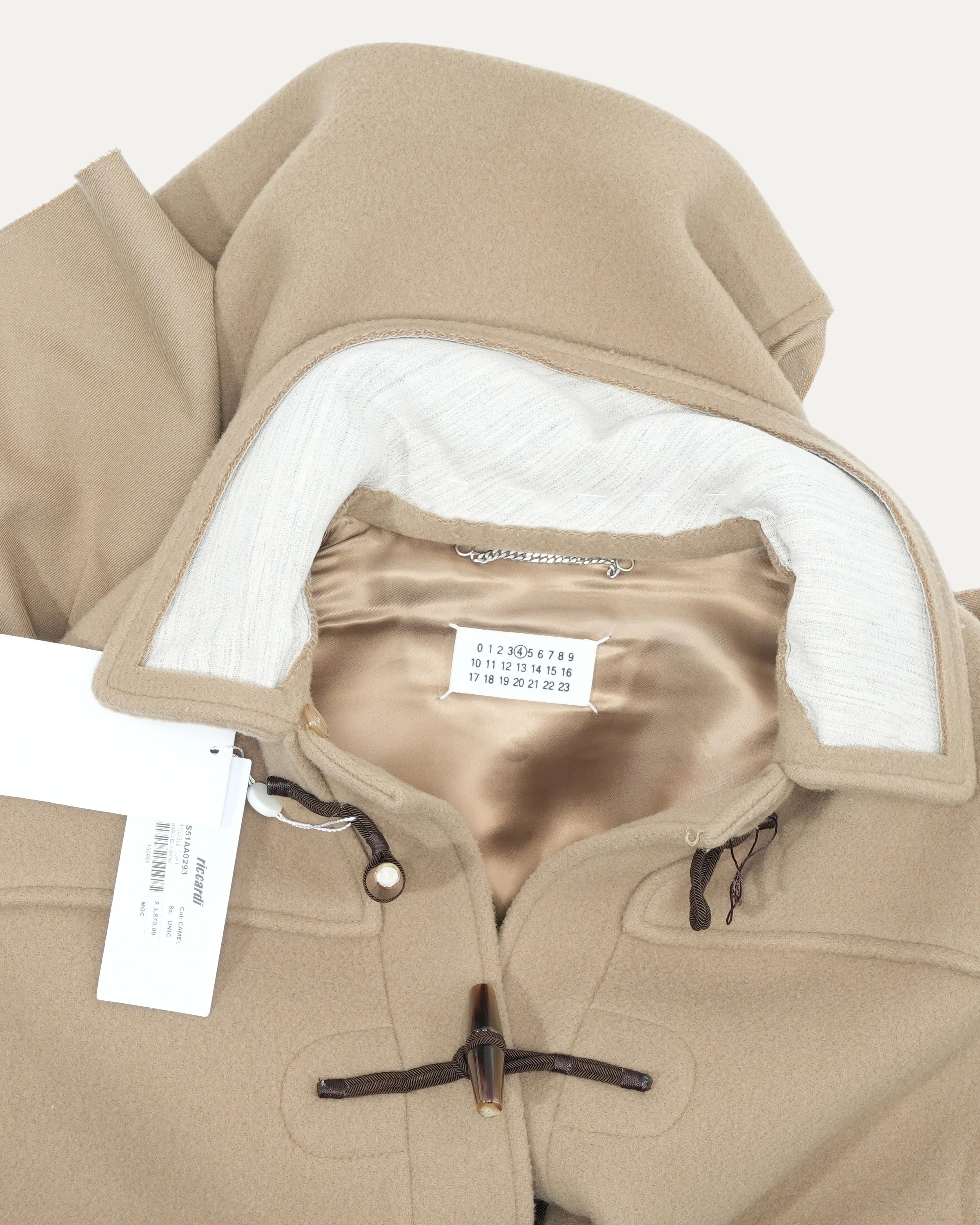 Toggle Closure Beige Cape Coat - Image 3