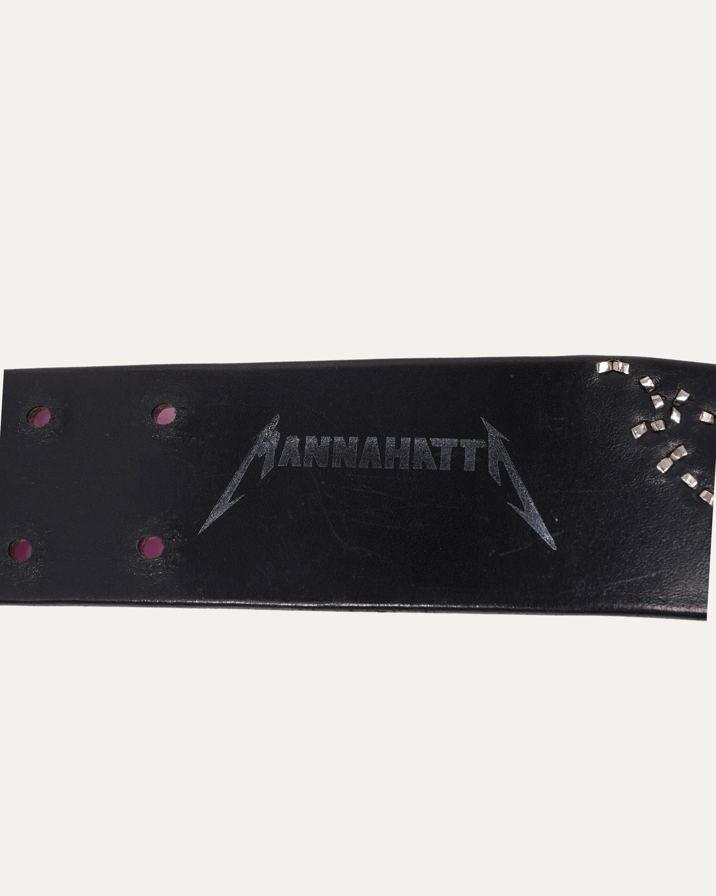 Studded Leather Cow Hair Inlay Belt - Image 4