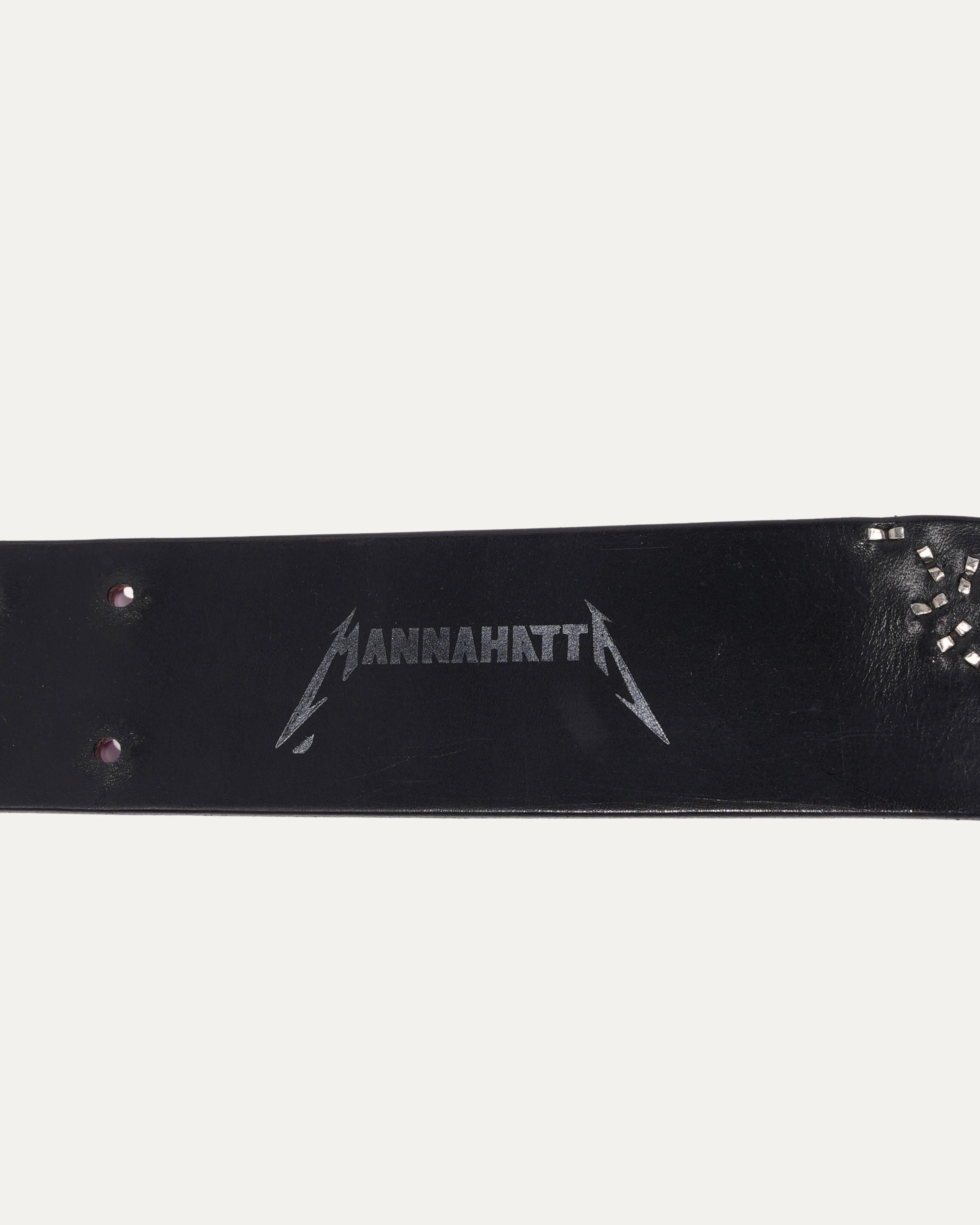 Studded Leather Leopard Hair Inlay Belt - Image 4