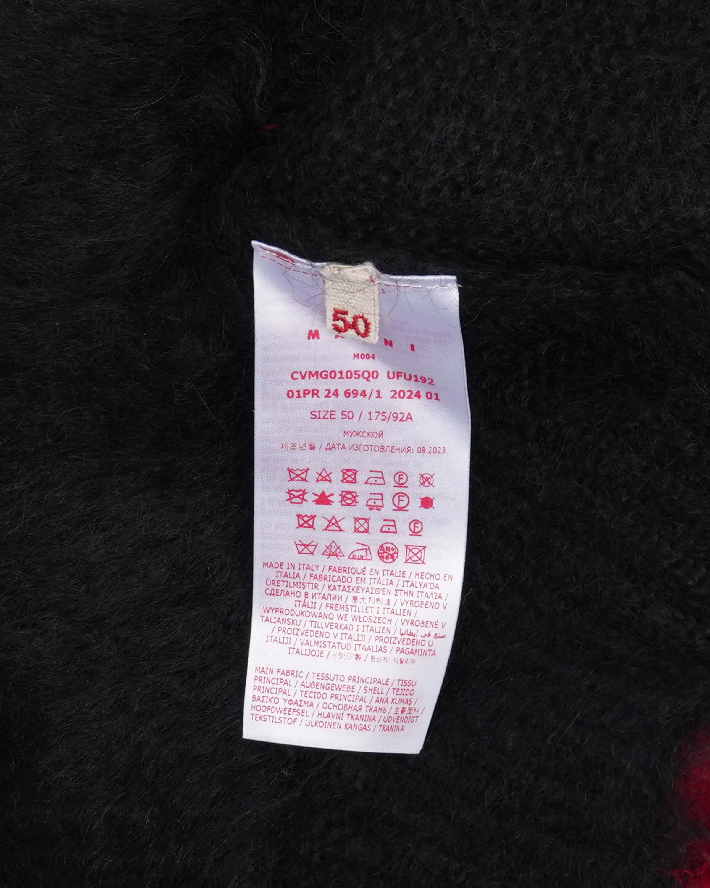 Floral Intarsia Knit Mohair Blend V-Neck Sweater - Image 4