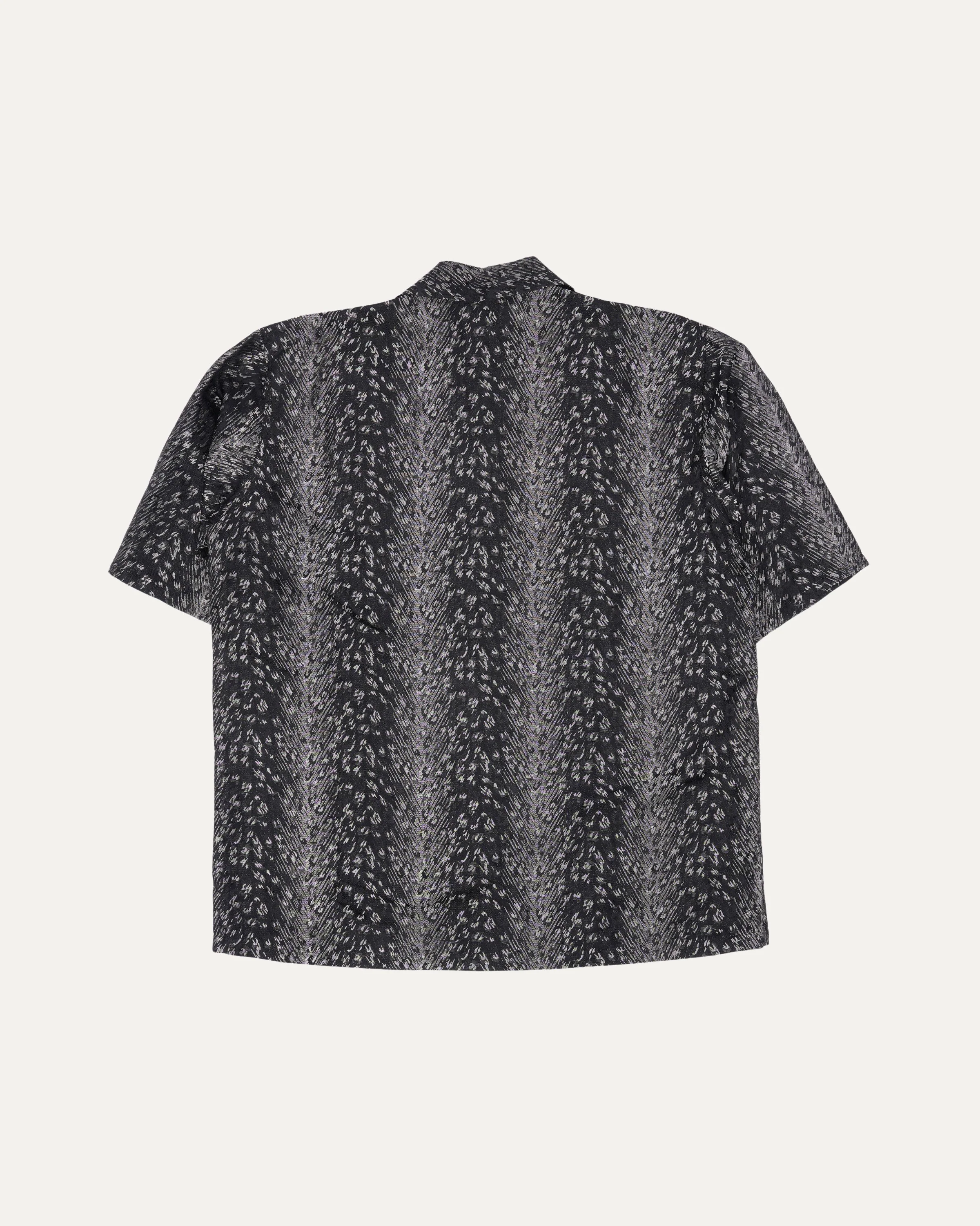 Camp Collar Leopard Print Jacquard Shirt - Image 2