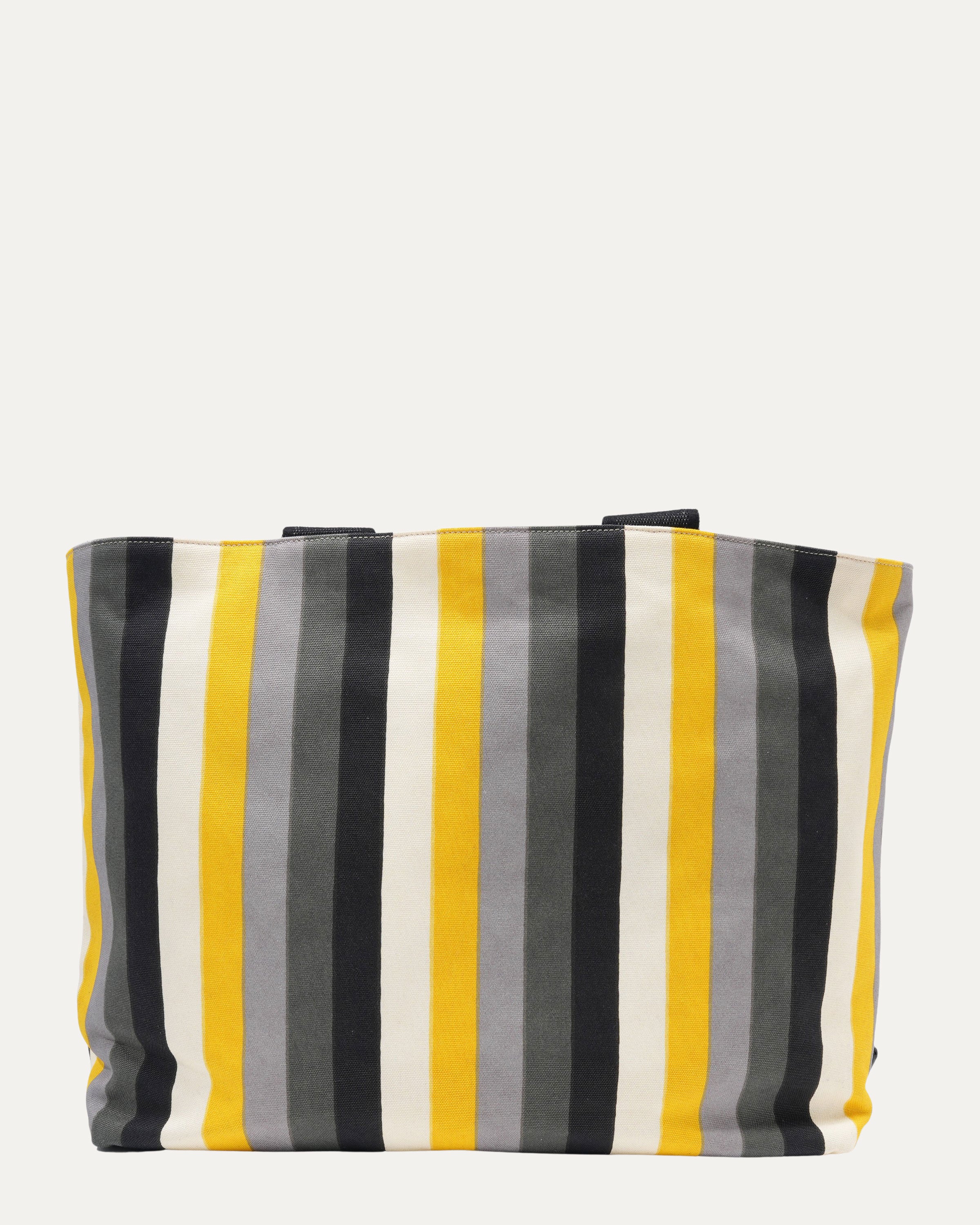 Embossed Logo Striped Tote Bag - Image 3