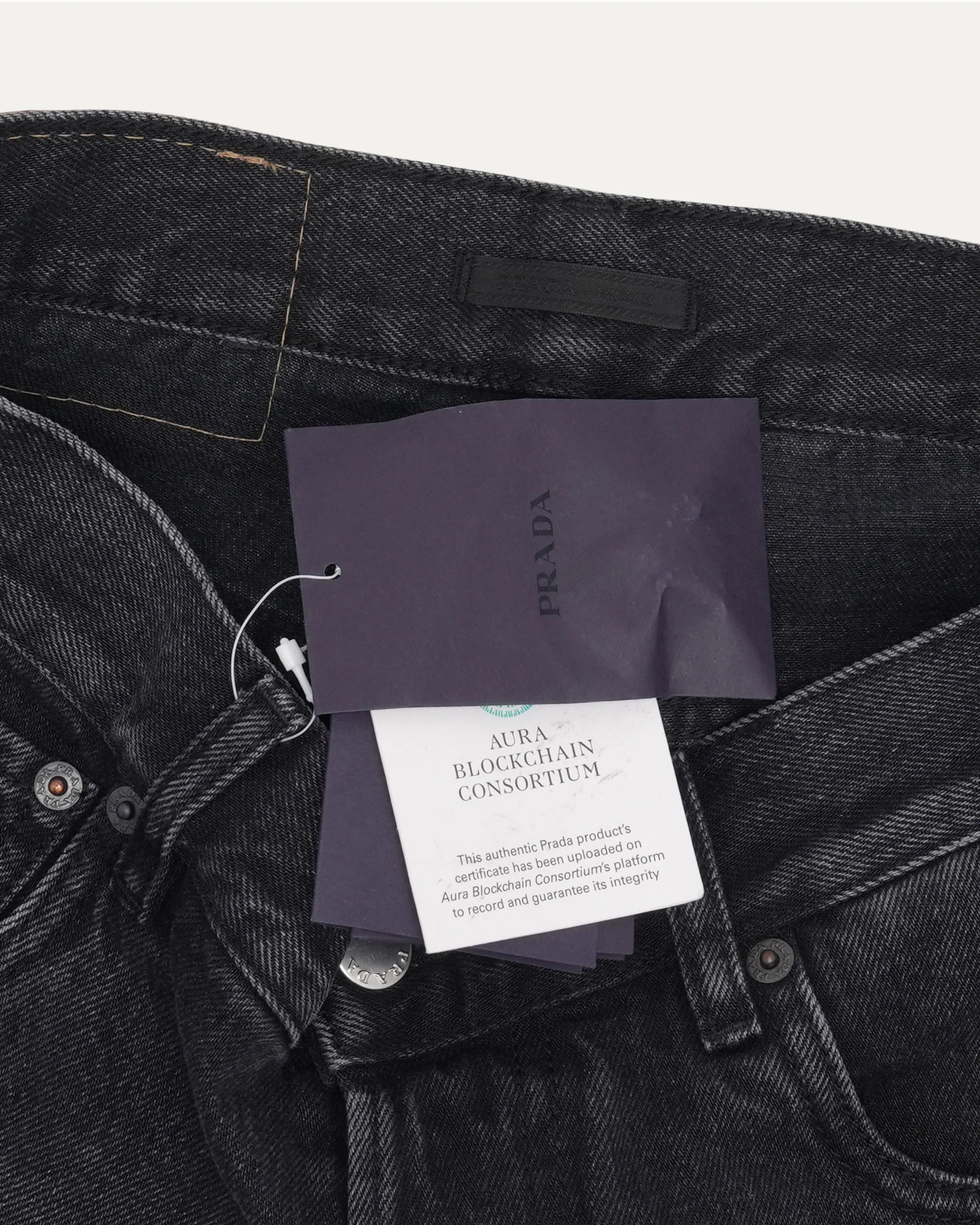 Plaque Embellished Jean Shorts - Image 3