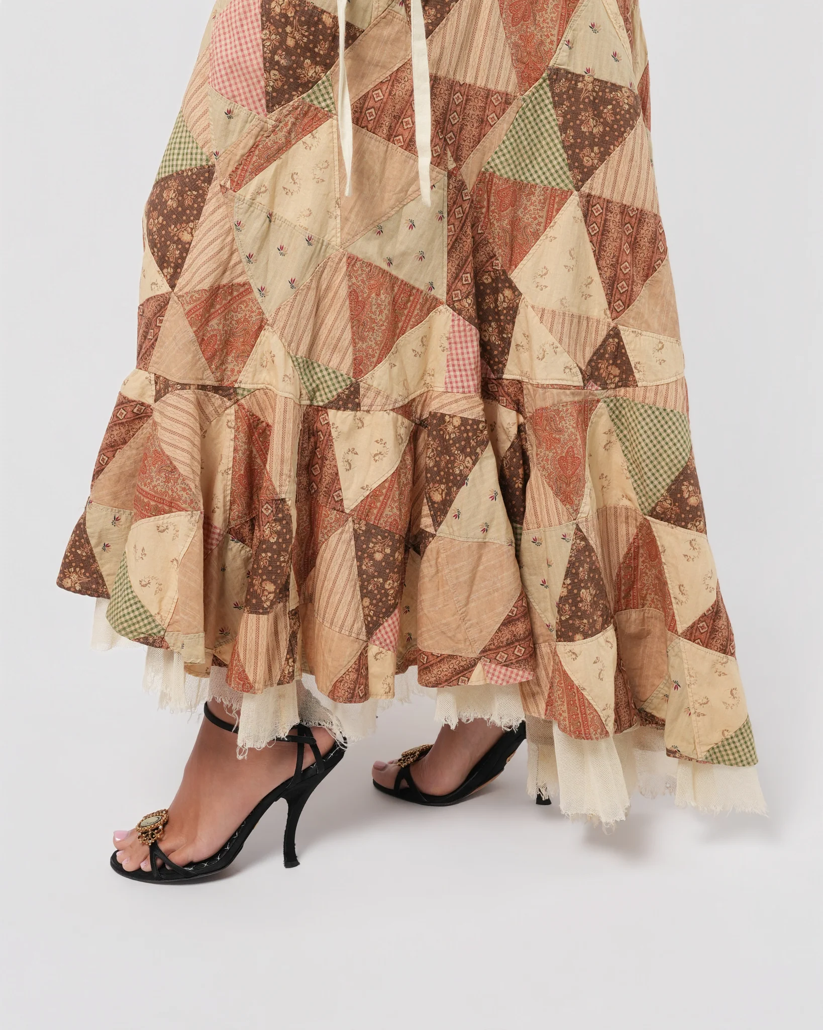 Patchwork Skirt With Tulle Underlayer - Image 5