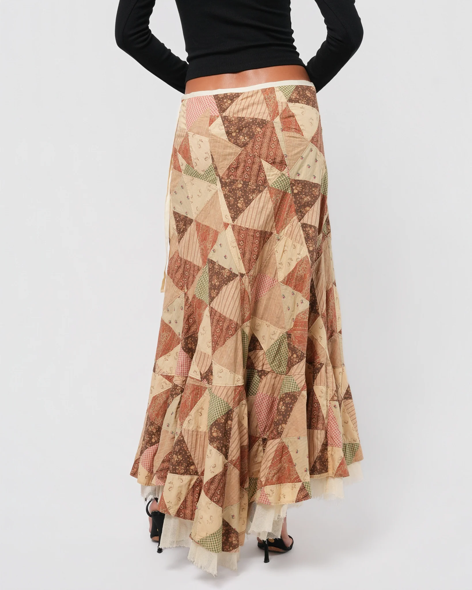 Patchwork Skirt With Tulle Underlayer - Image 6