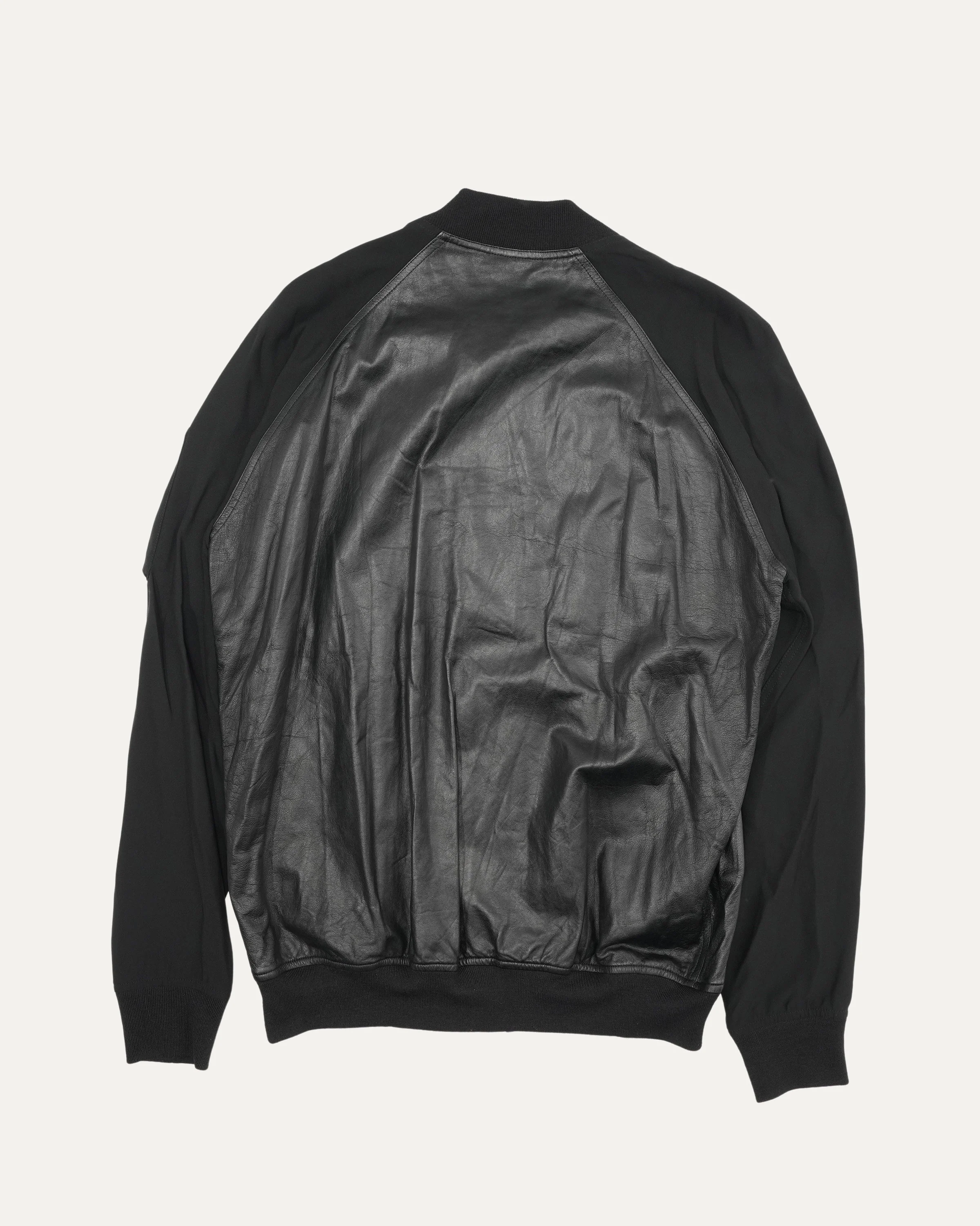 Leather Contrast Raglan Bomber - Image 2
