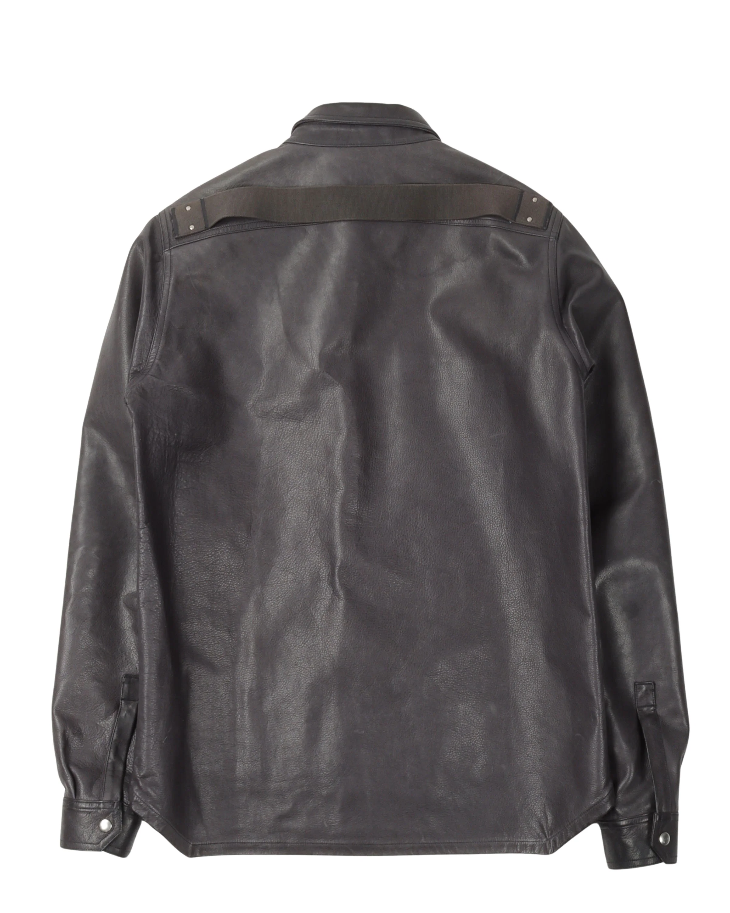 SS19 BABEL Flap Pocket Leather Shirt Jacket - Image 2