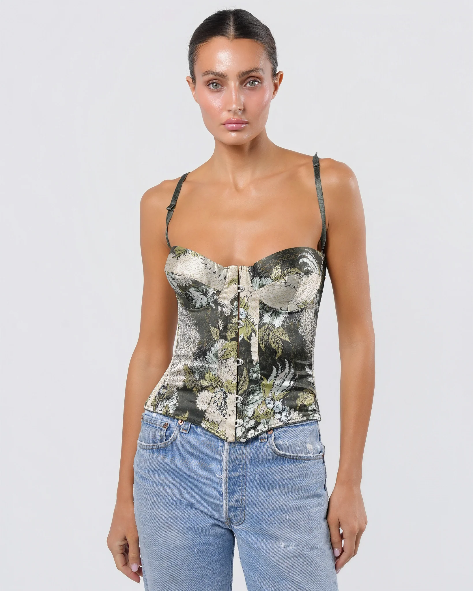 FW 2001 Lace Up Brocade Corset