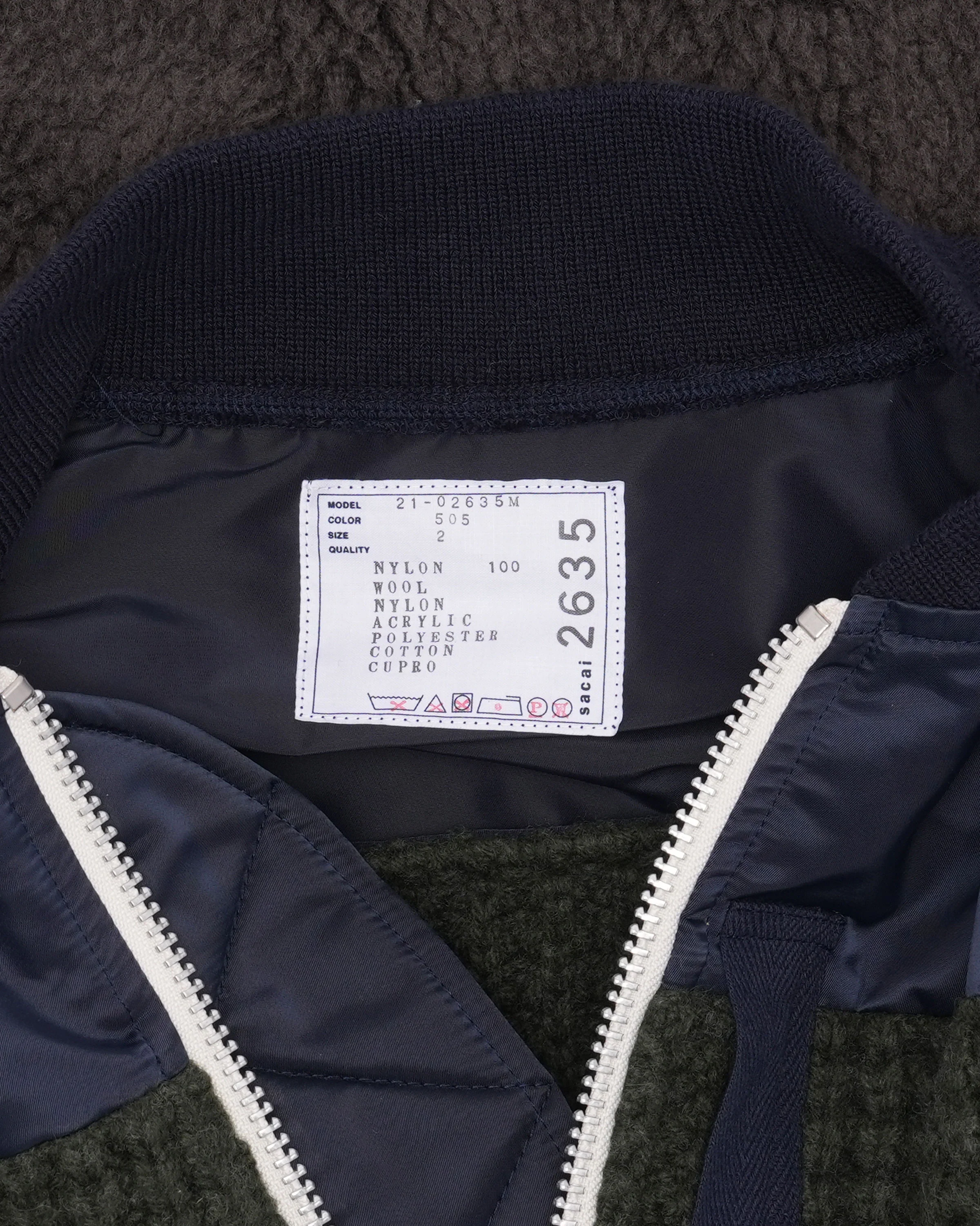 Multi Textured Bomber Jacket - Image 3
