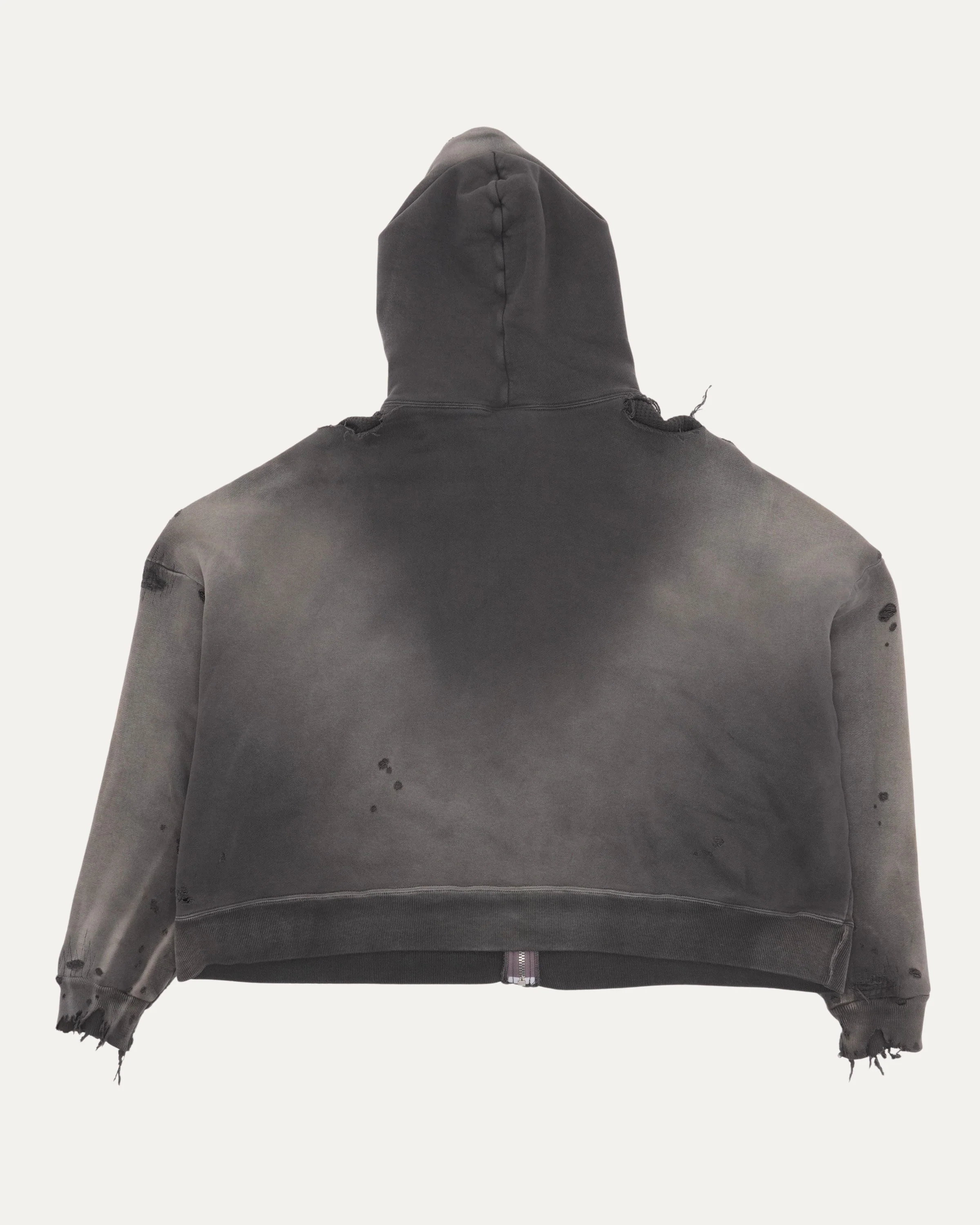 Distressed Thermal Lined Zip Up Hoodie - Image 2