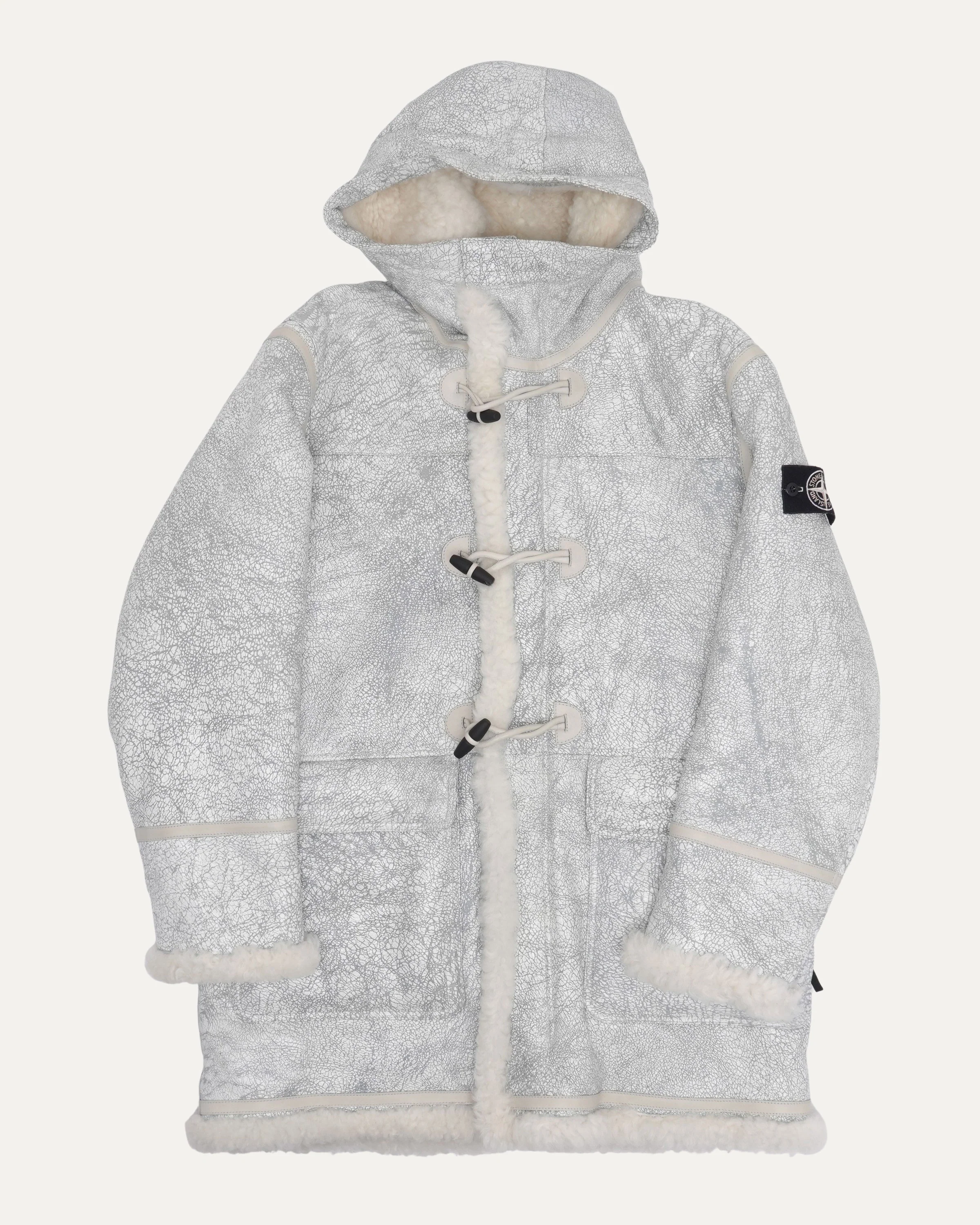 Vitrified Lambskin Duffel Coat