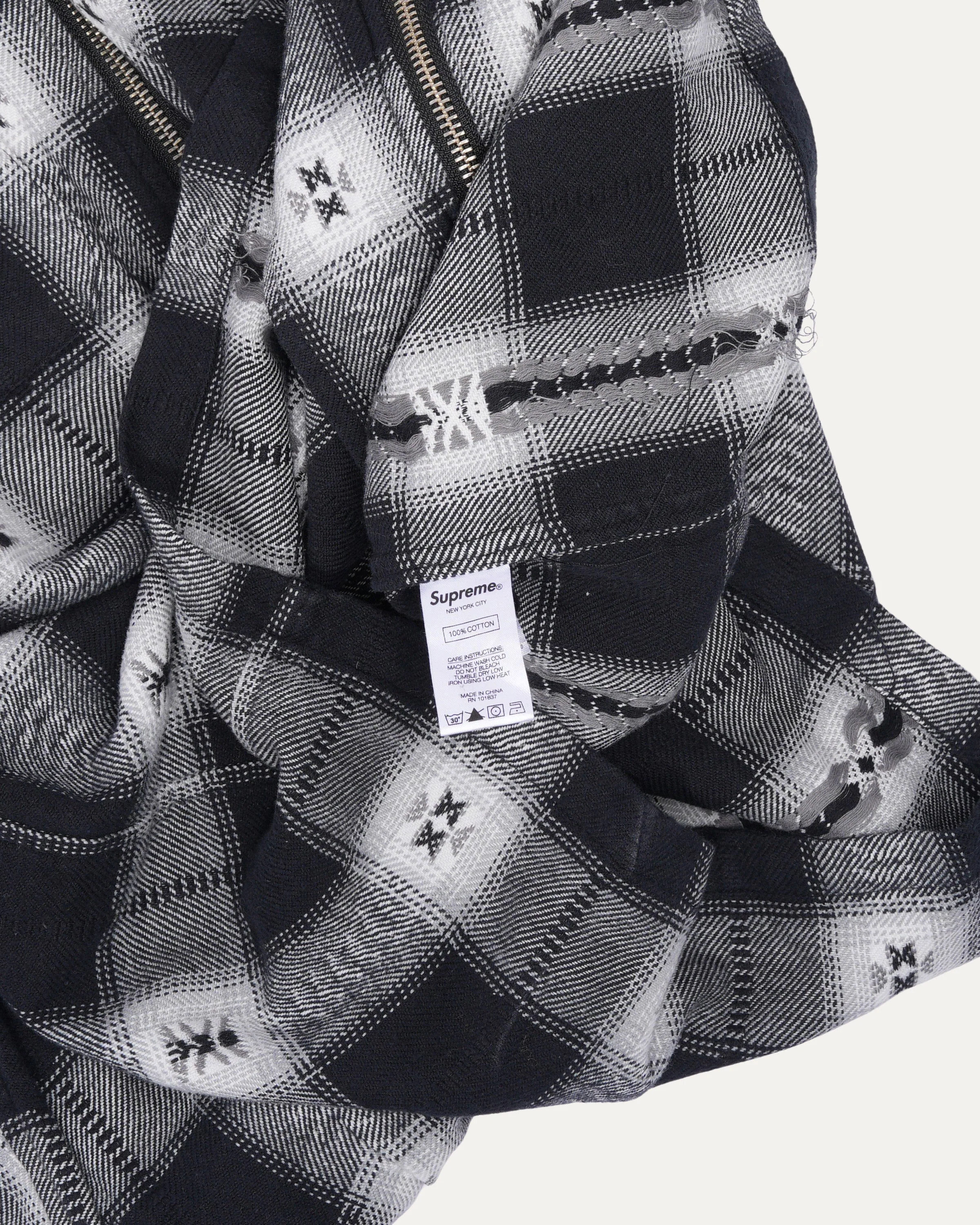 Plaid Flannel Zip Up Shirt - Image 4